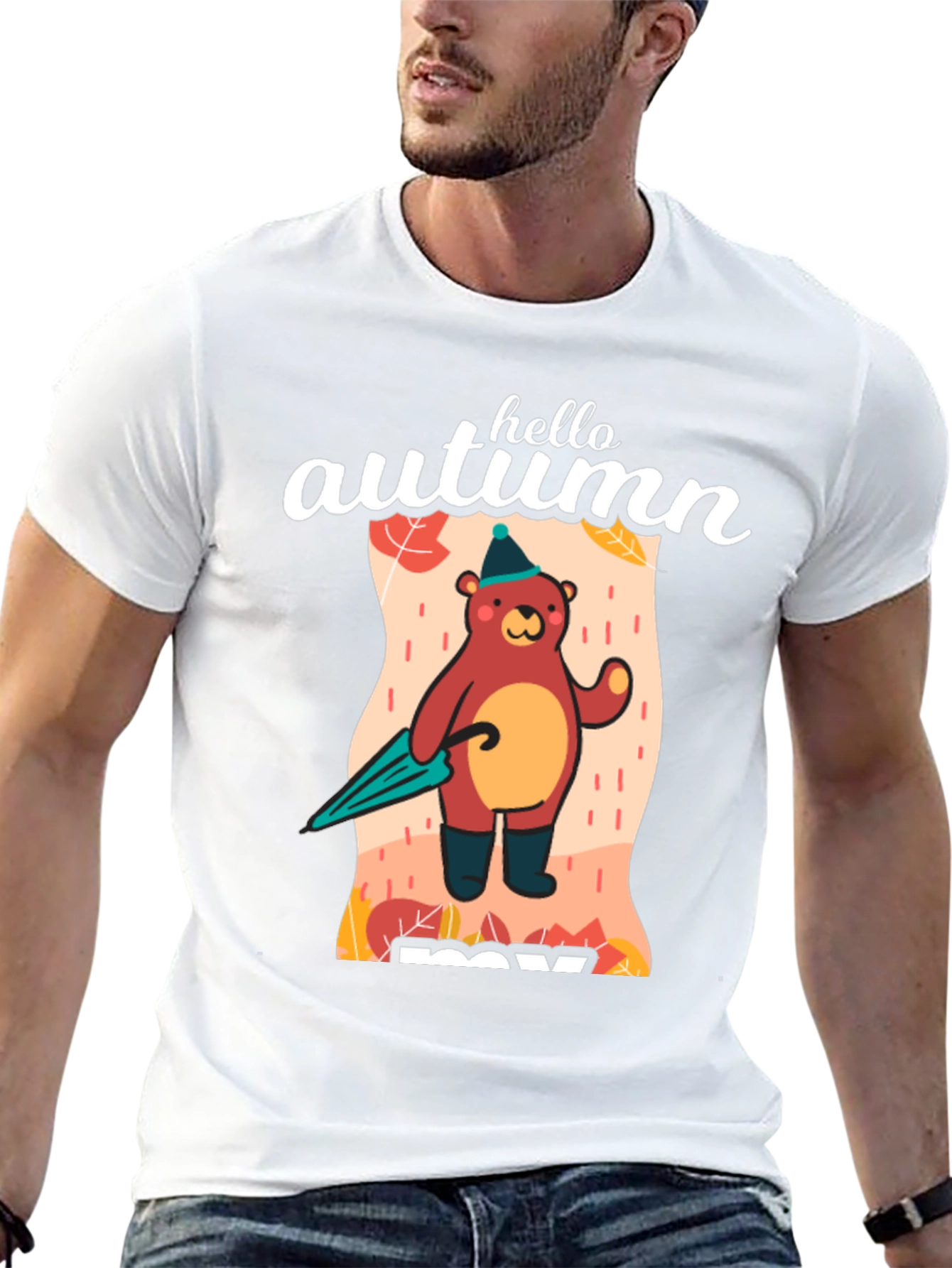 Black Hello Autumn Bear T-Shirt view 13