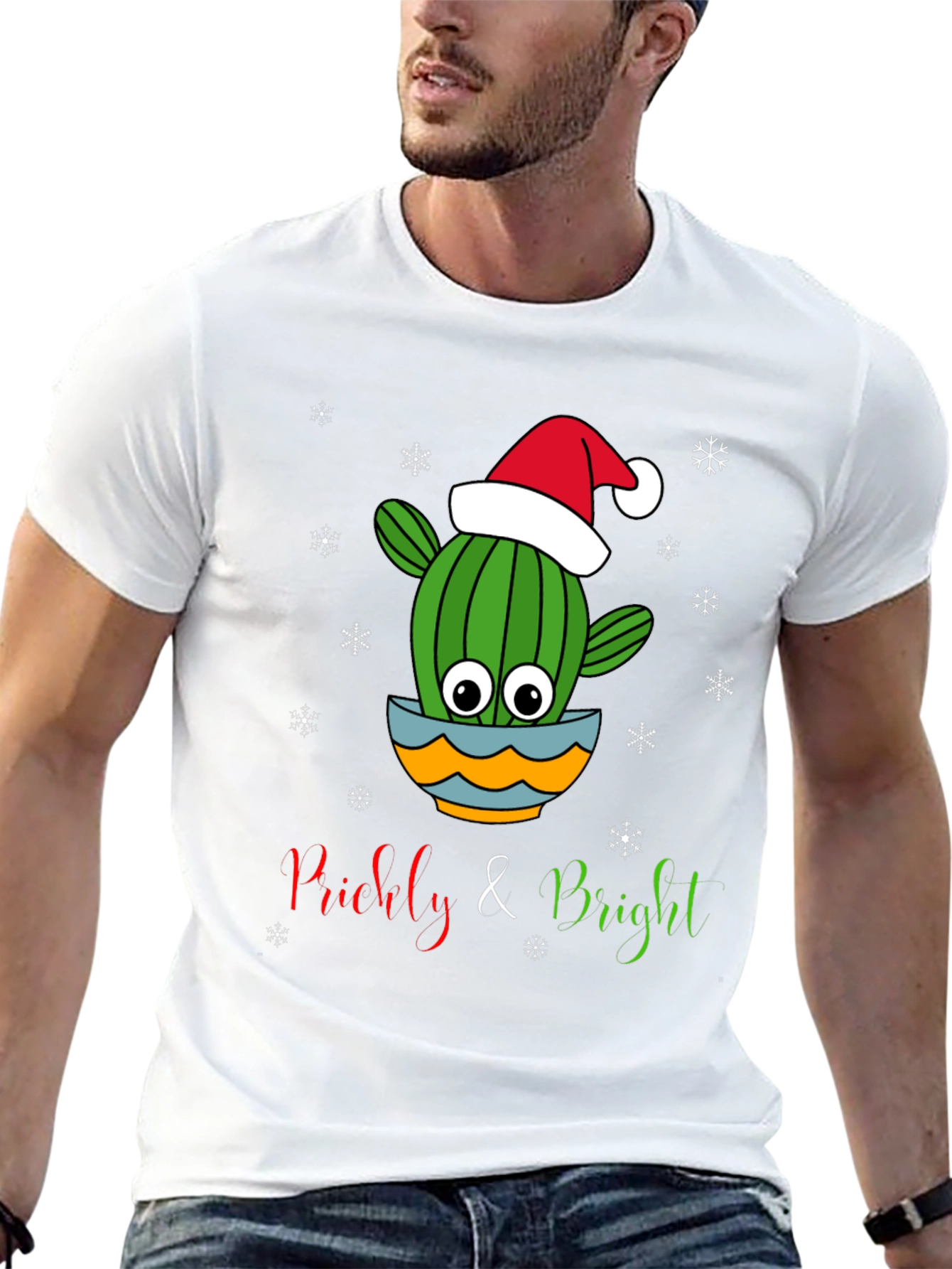 Prickly & Bright Christmas Cactus Graphic Tee - 13