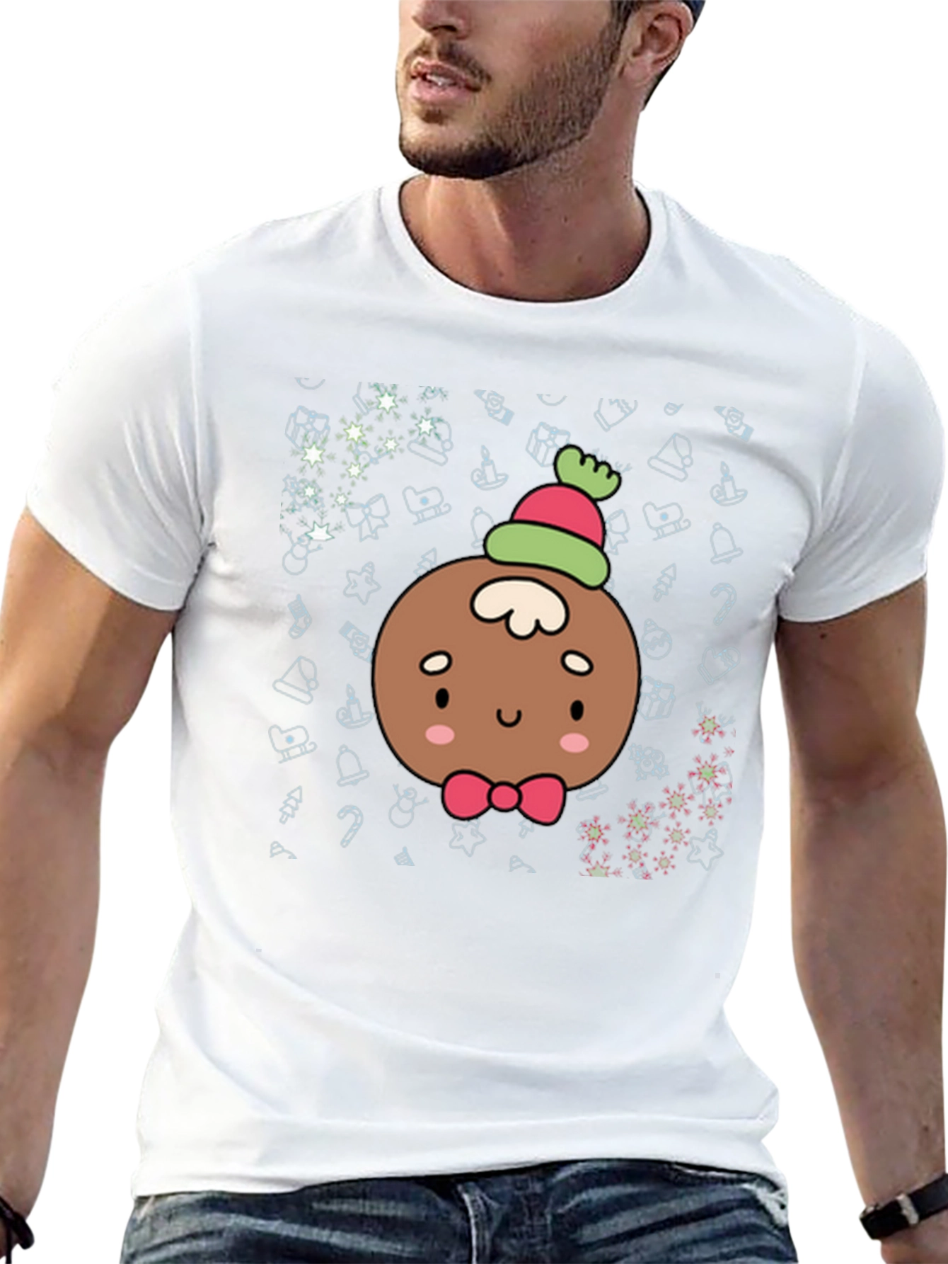 Black Festive Gingerbread Person T-Shirt view 13