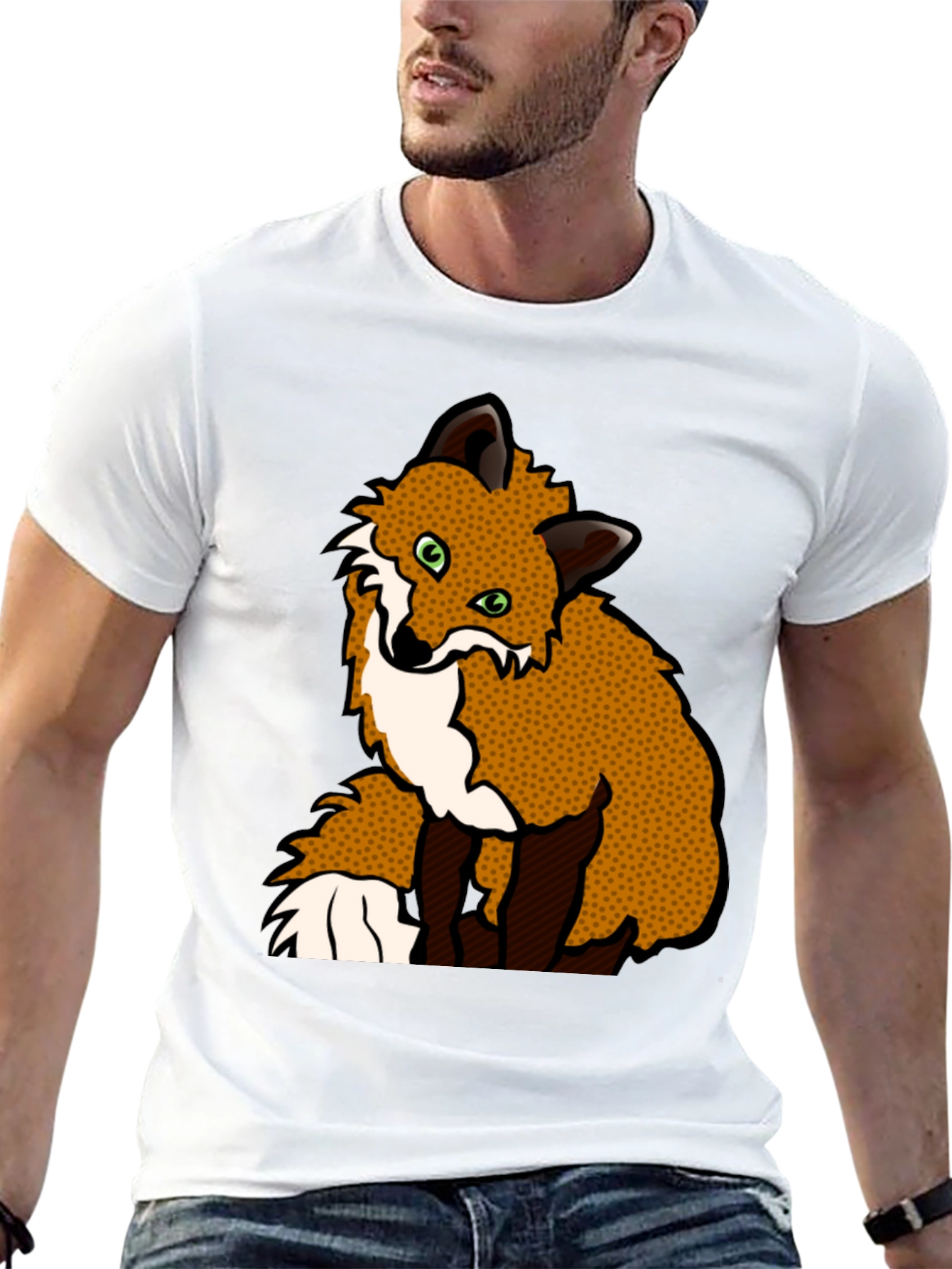 Black Fox Graphic T-Shirt - Black Cotton Tee view 13