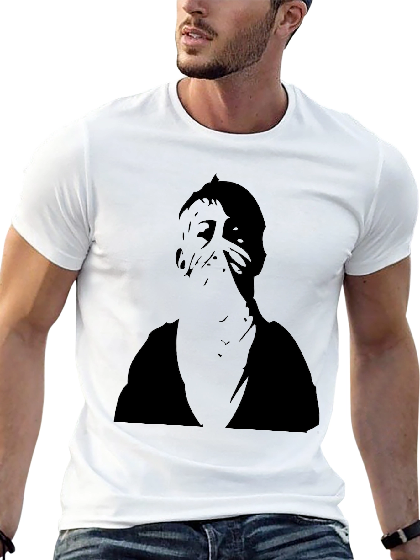 Black Mysterious Figure Black Graphic Tee view 13