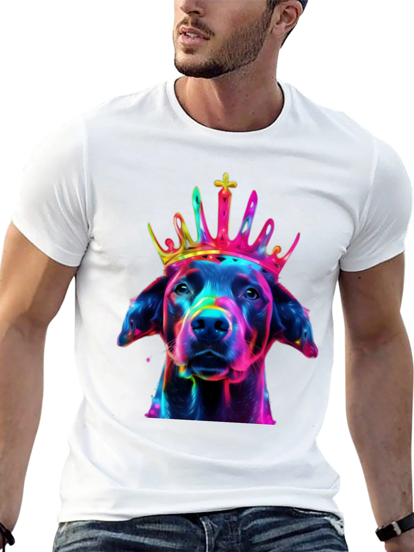 Black Dog King T-Shirt - Vivid Graphic Print view 13
