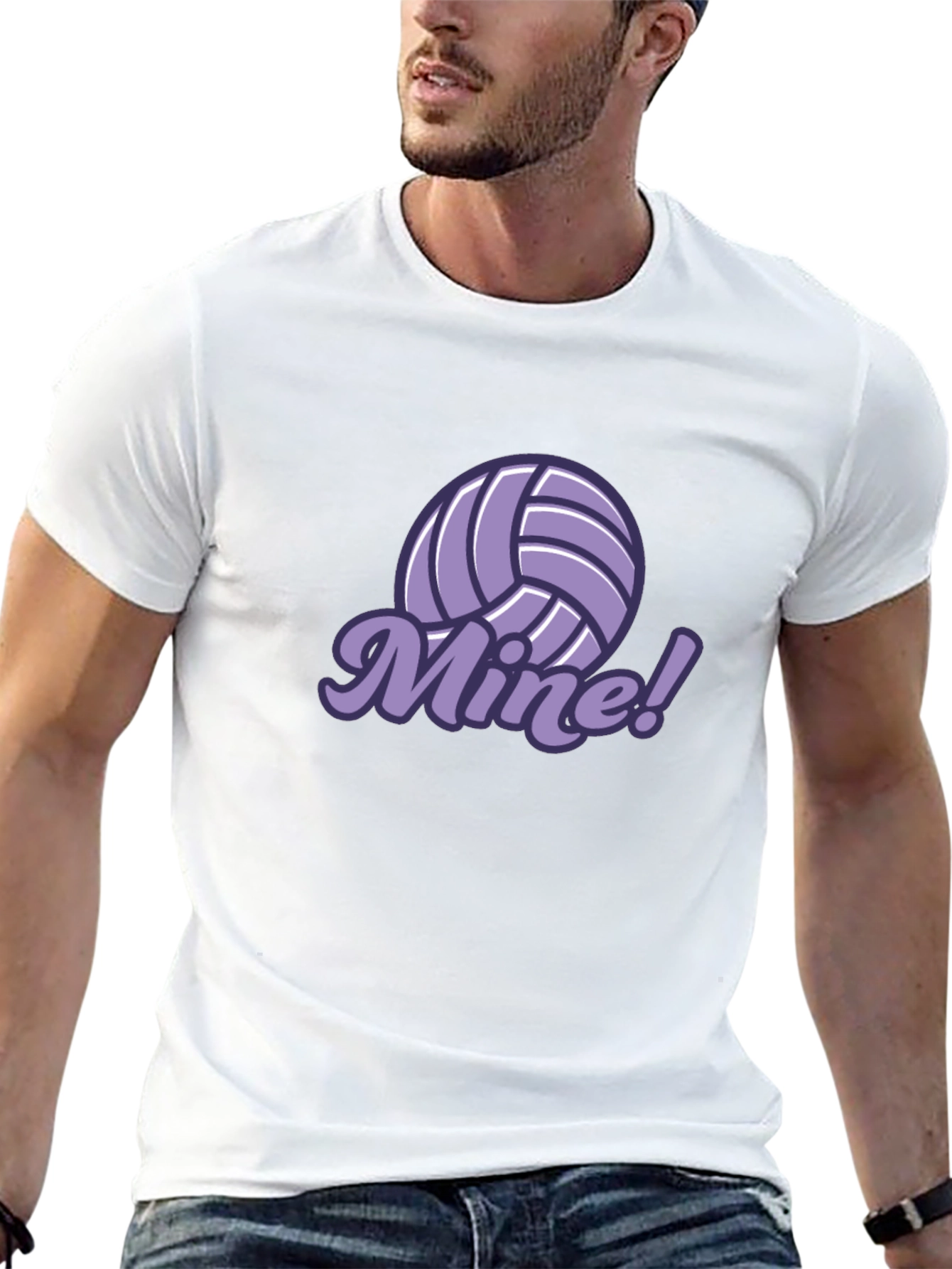 Black Volleyball Mine! Graphic T-Shirt view 13