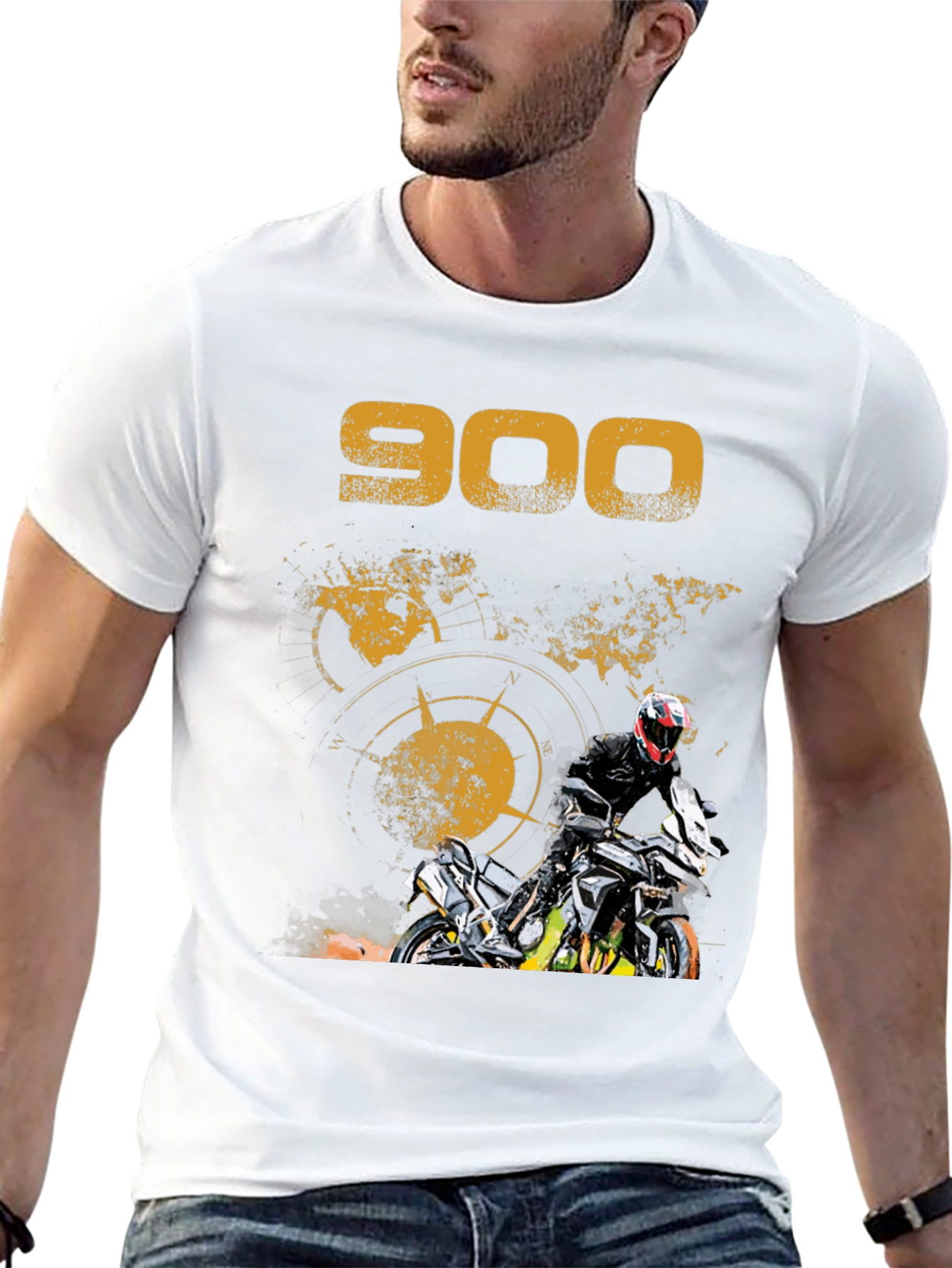 Black 900 Motorcycle Graphic T-Shirt view 13