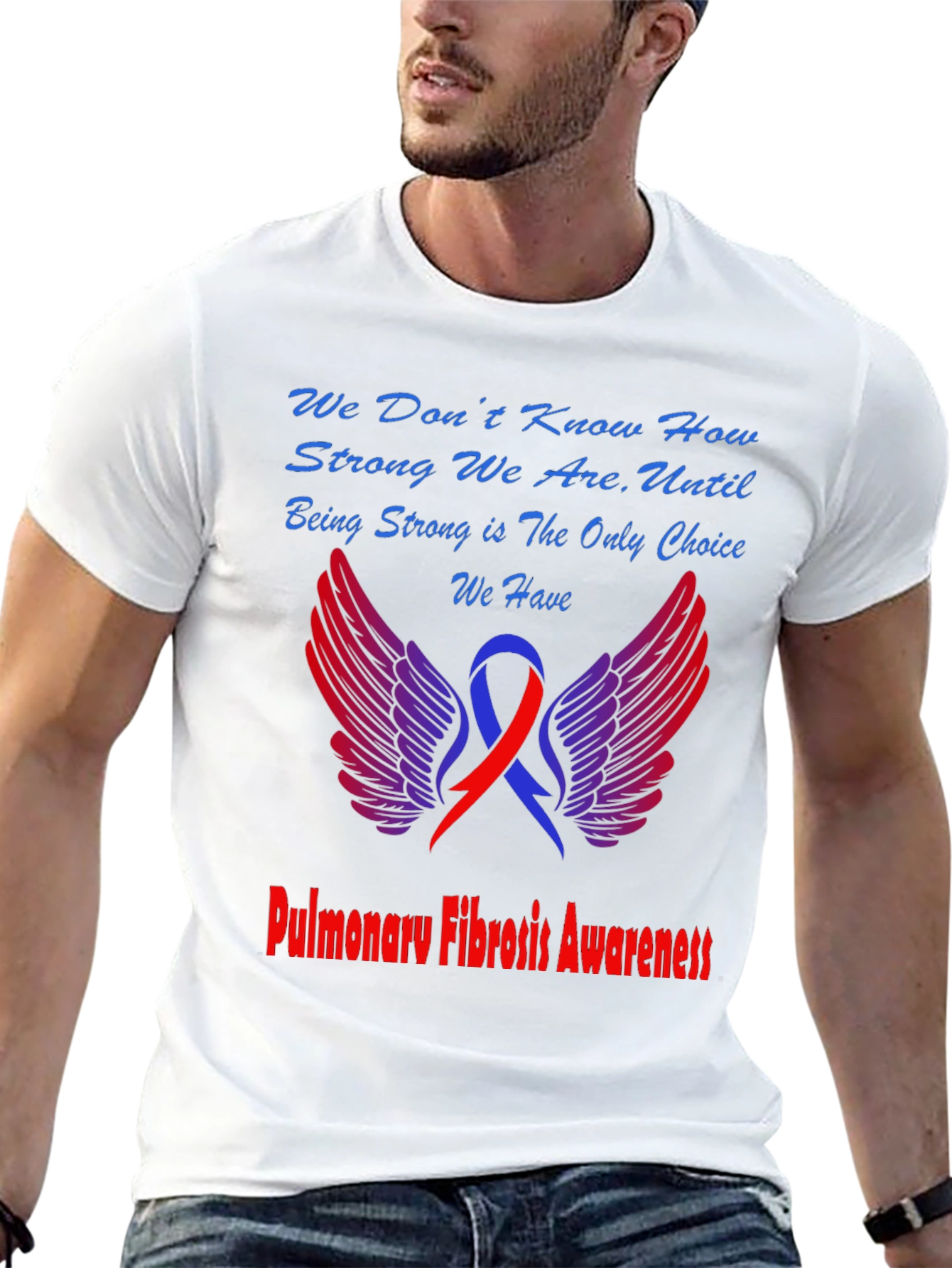 Black Pulmonary Fibrosis Awareness T-Shirt view 13