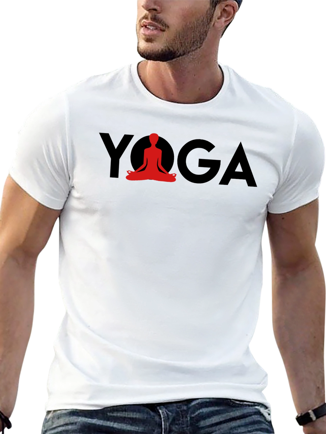 Black Yoga Meditation T-Shirt - Relaxed Fit view 13