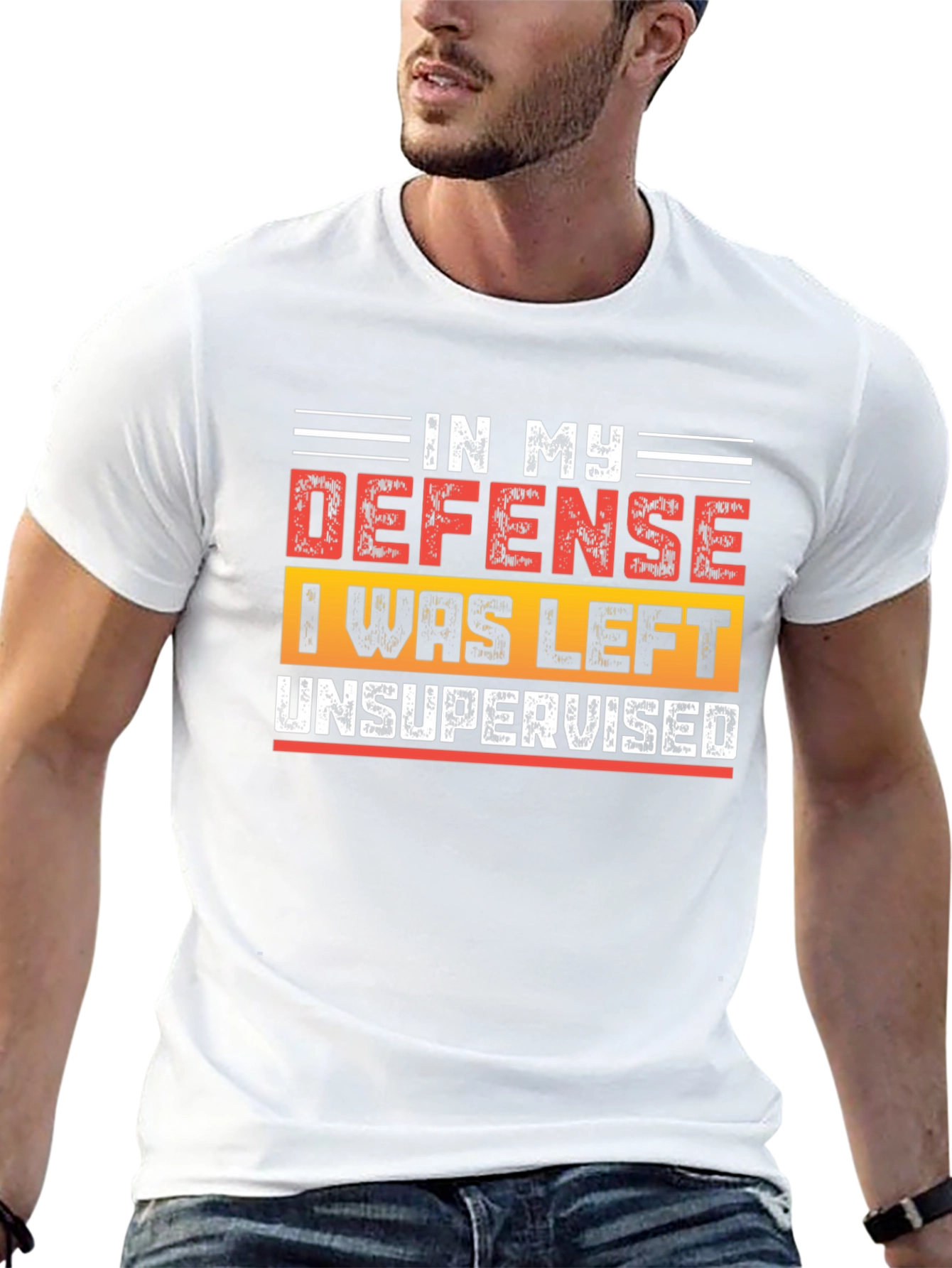 Black Funny "In My Defense" Graphic Tee view 13