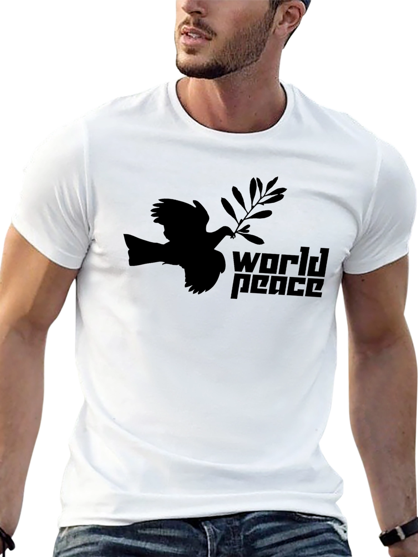 Black World Peace Dove Graphic Tee - Black view 13