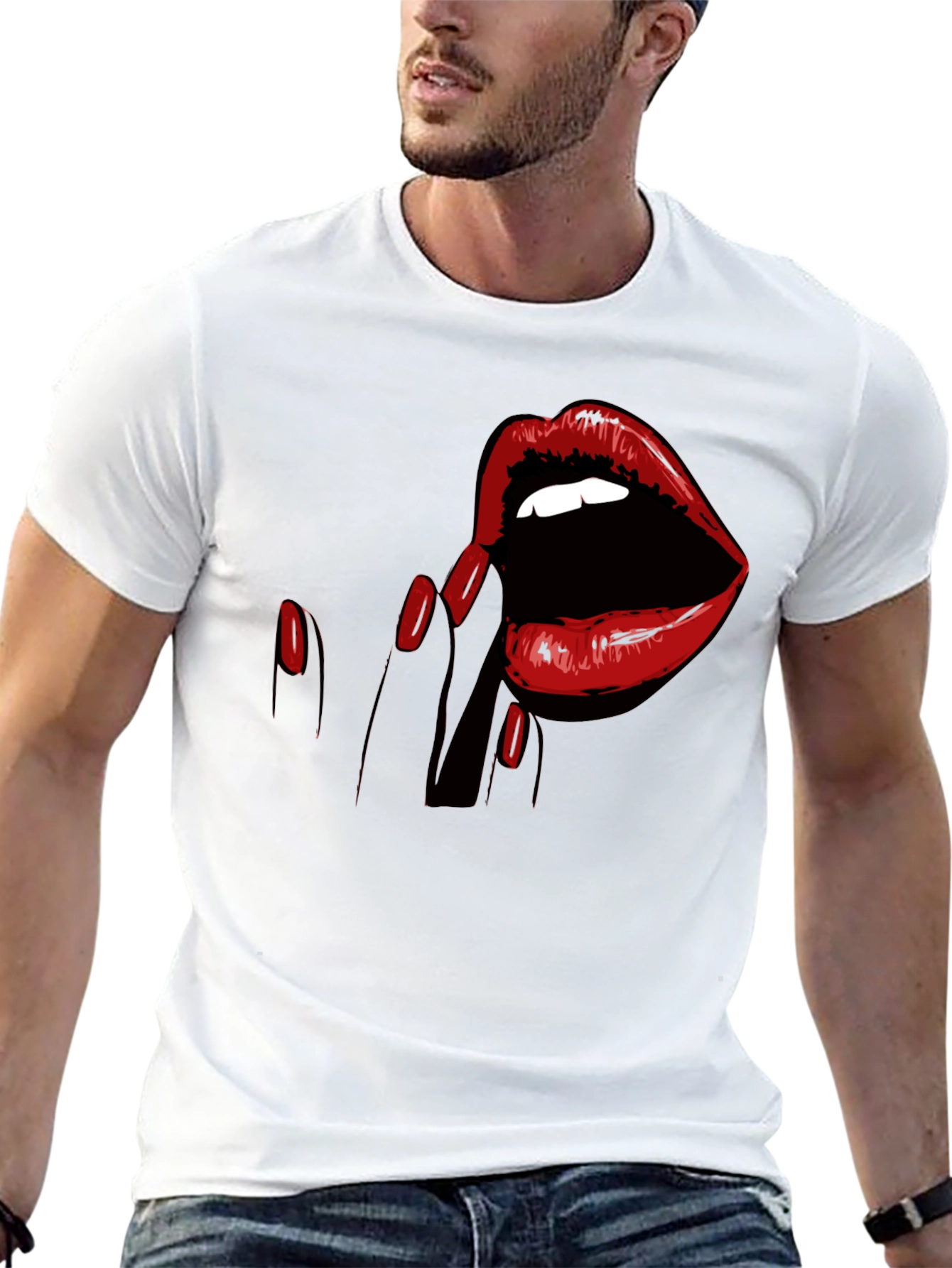 Black Lip Service Graphic Tee - Bold & Edgy Style view 13