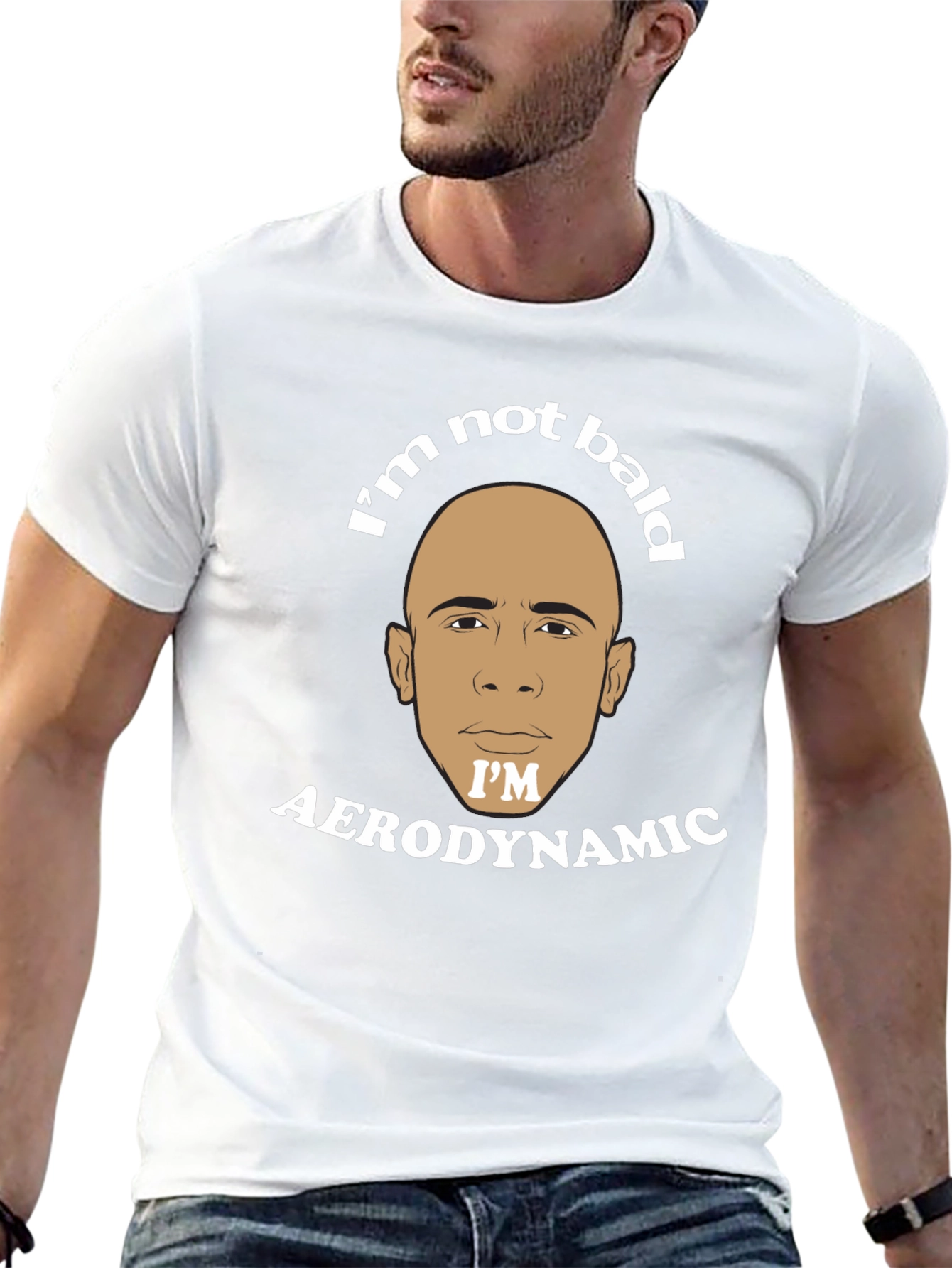 Black I'm Not Bald I'm Aerodynamic Graphic T-Shirt view 13
