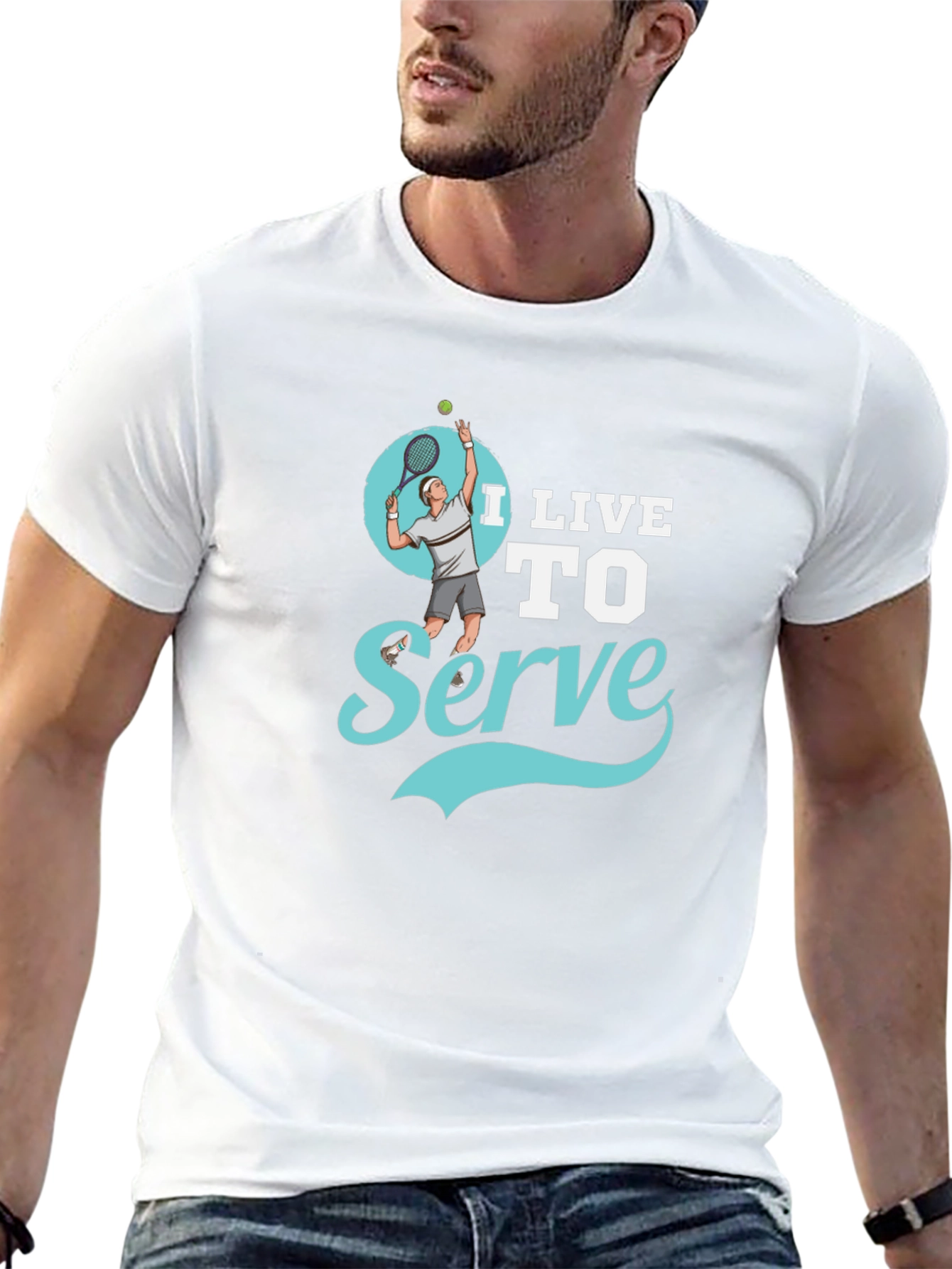 I Live to Serve Black Graphic T-Shirt - 13