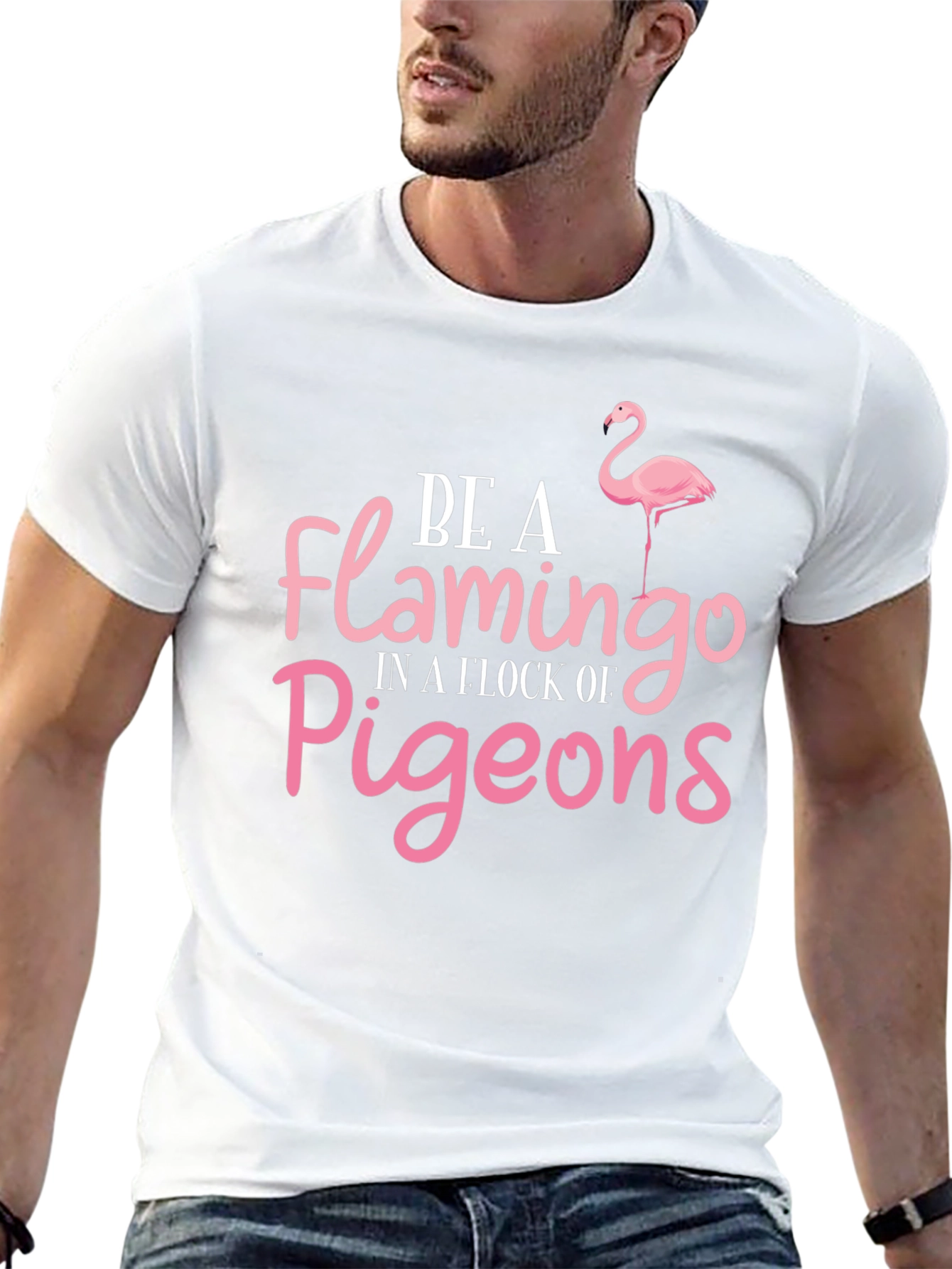Black Be a Flamingo Black T-Shirt view 13