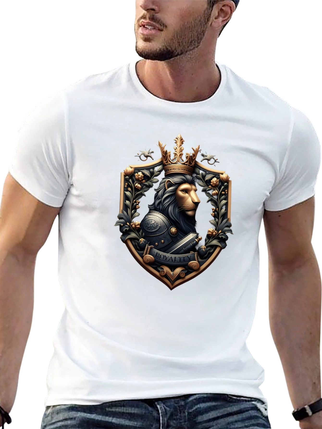 Black Lion King Royalty T-Shirt view 13