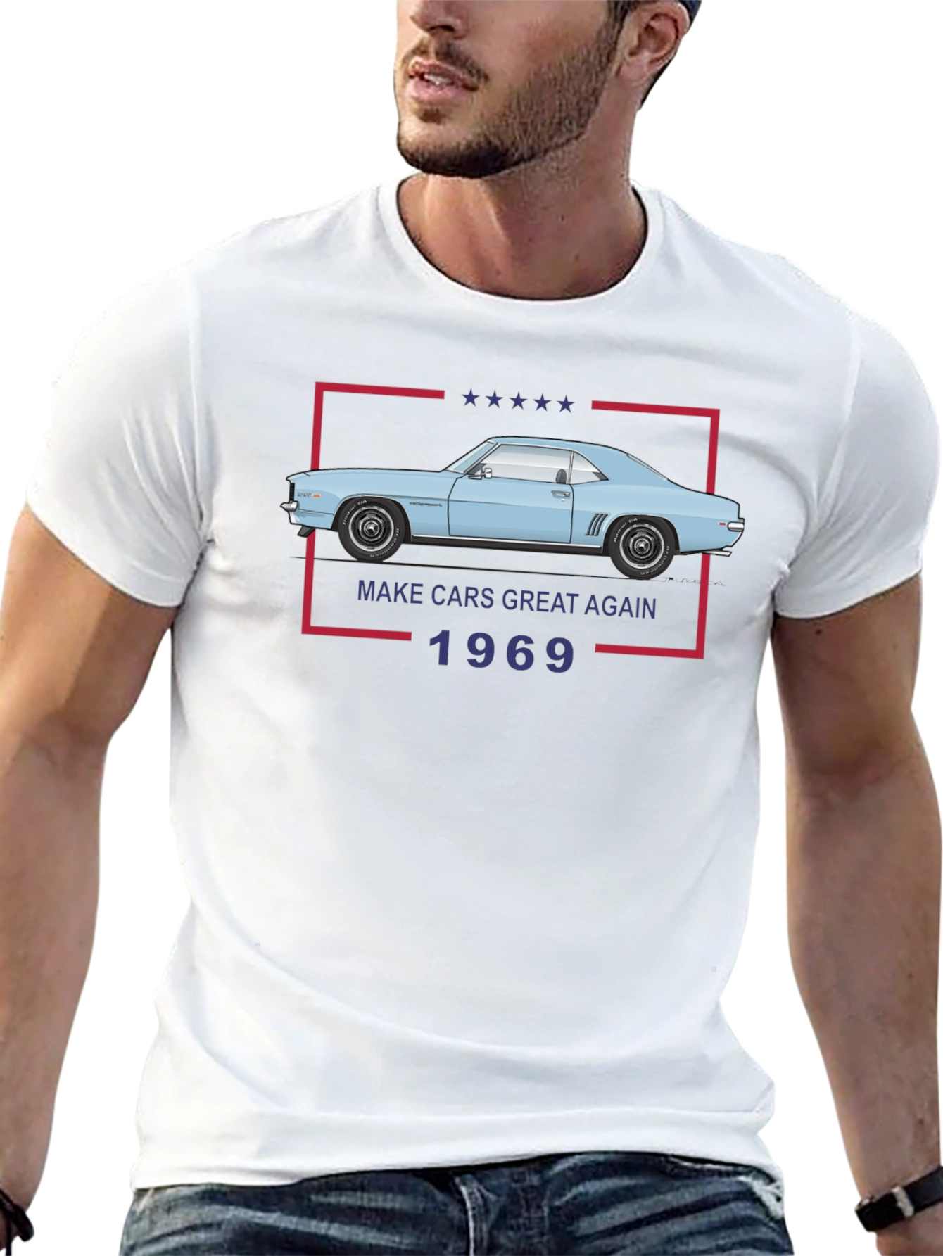 Black Make Cars Great Again 1969 Black T-Shirt view 13