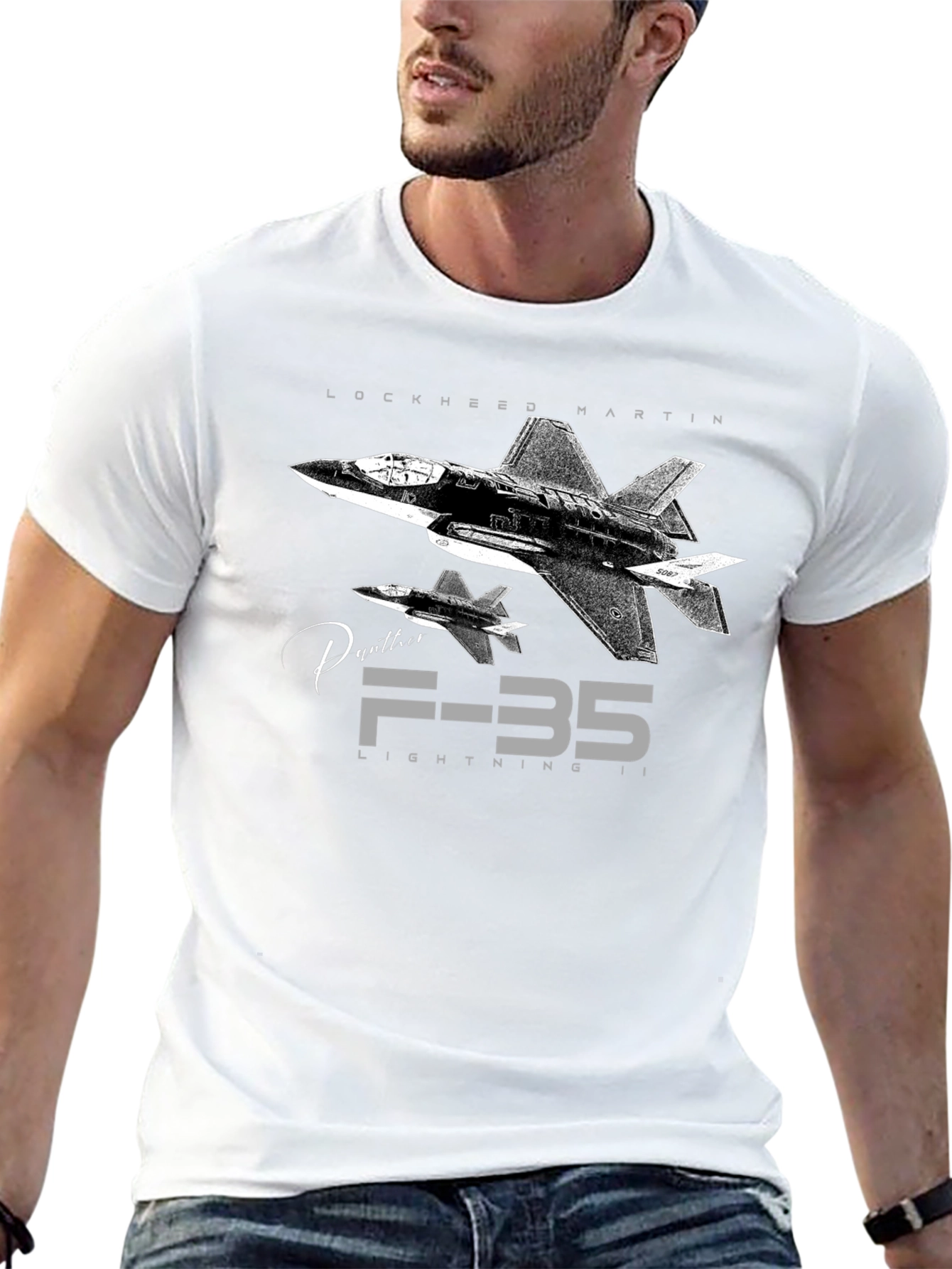 Black F-35 Lightning II T-Shirt - Lockheed Martin Jet Fighter Tee view 13