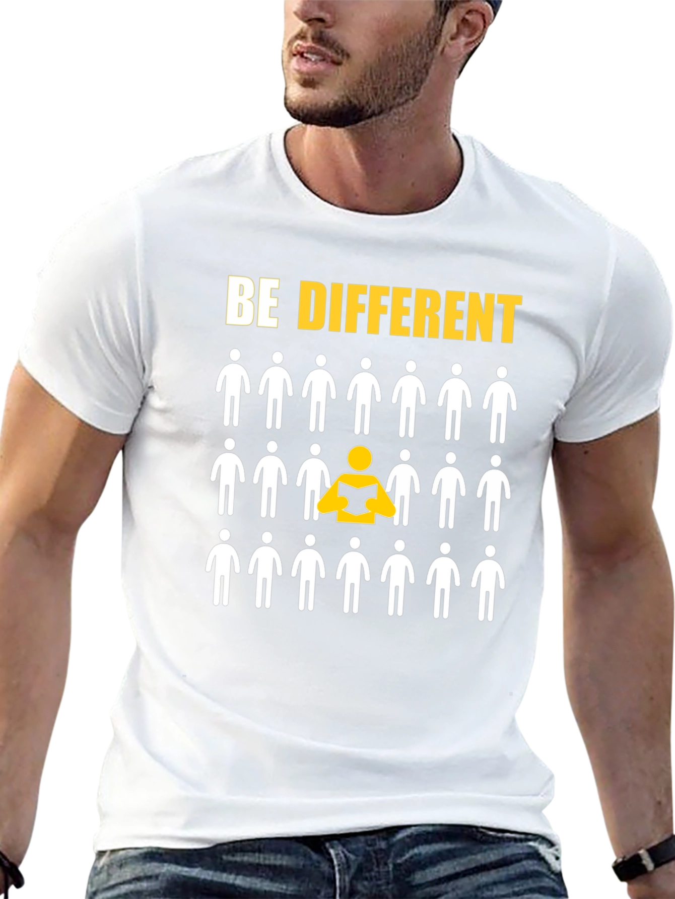 Black Be Different Graphic Tee - Unisex Crew Neck T-Shirt view 13