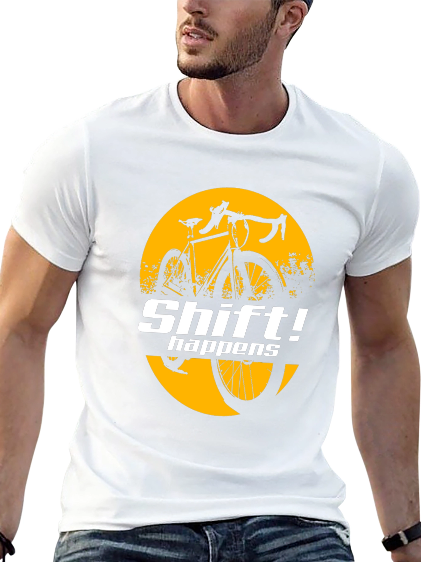 Black Shift Happens Bike Graphic T-Shirt view 13