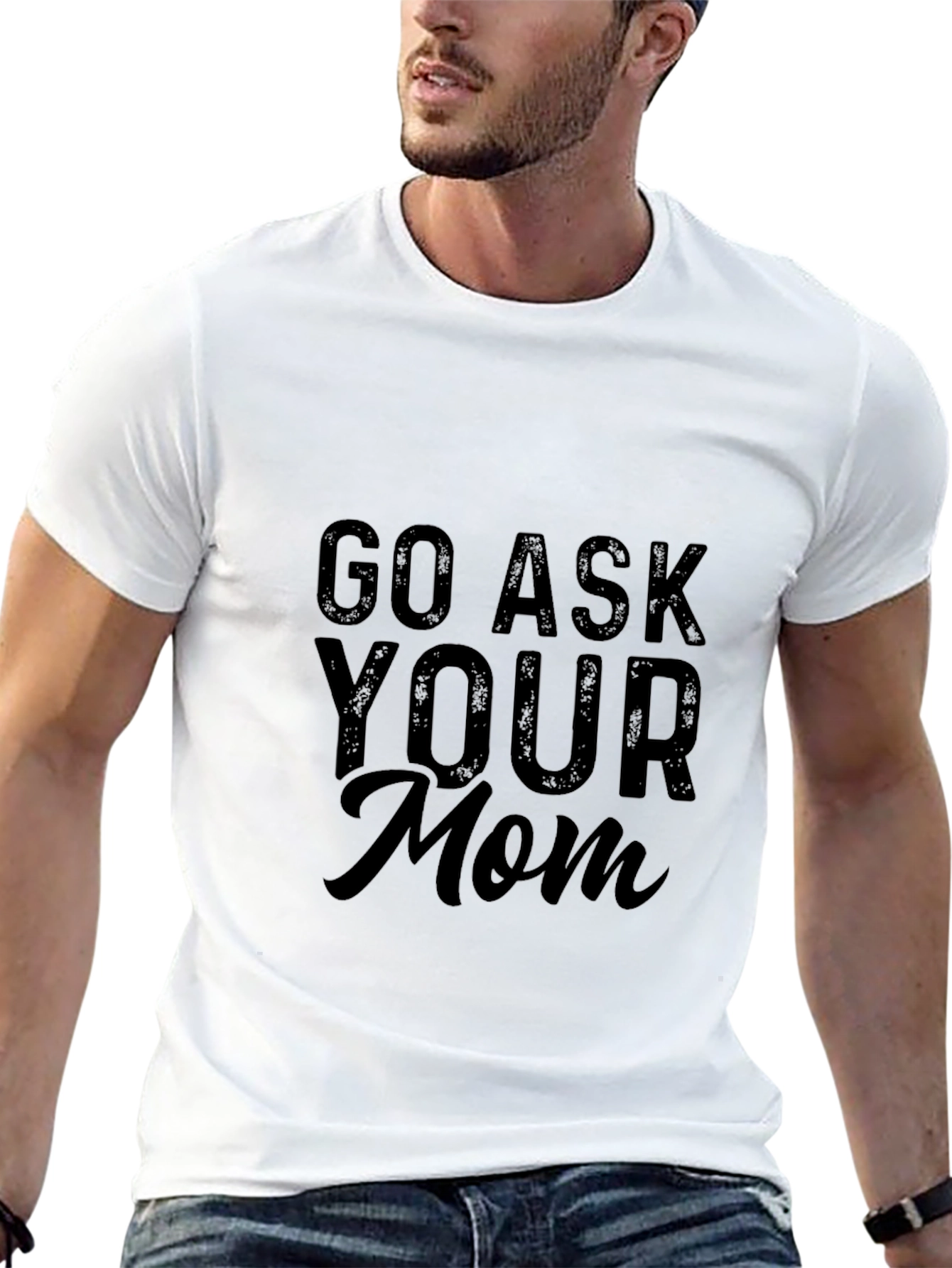 Black Go Ask Your Mom Black Graphic Tee view 13