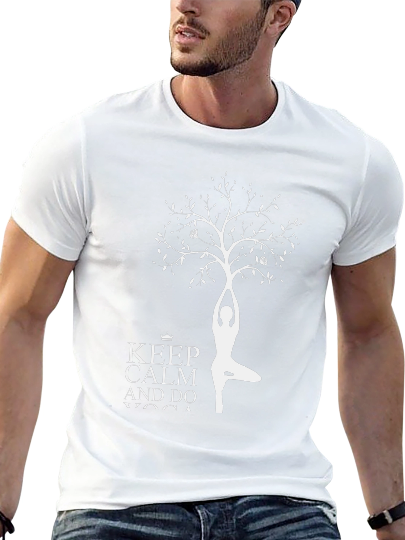 Black Yoga Tree T-Shirt - Keep Calm and Do Yoga Tee view 13