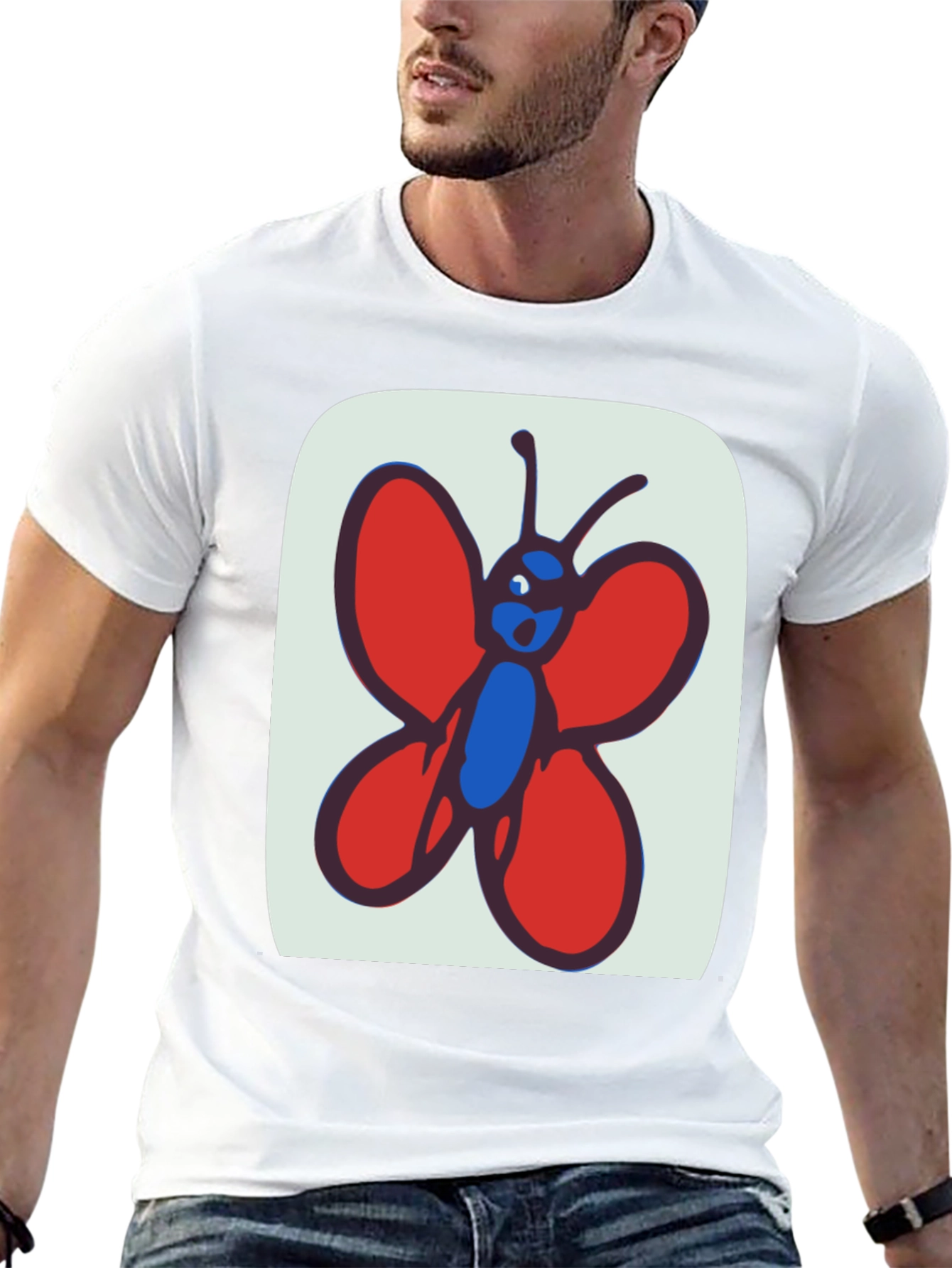 Black Whimsical Butterfly Graphic Tee - Soft Cotton Black T-Shirt view 13