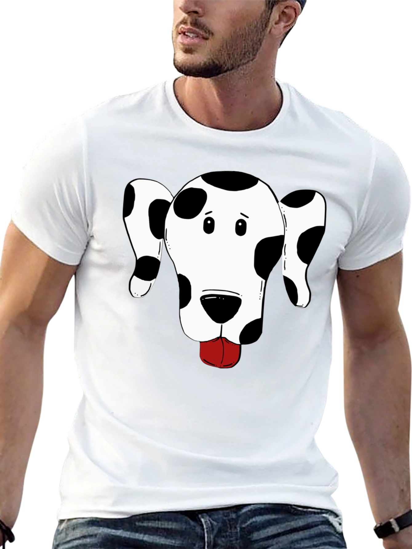 Black Dog Face Graphic T-Shirt - Men's Black Tee view 13