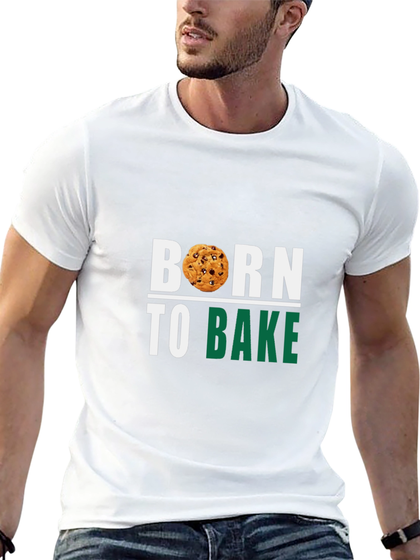 Black Born to Bake T-Shirt - Baking Lover Apparel view 13