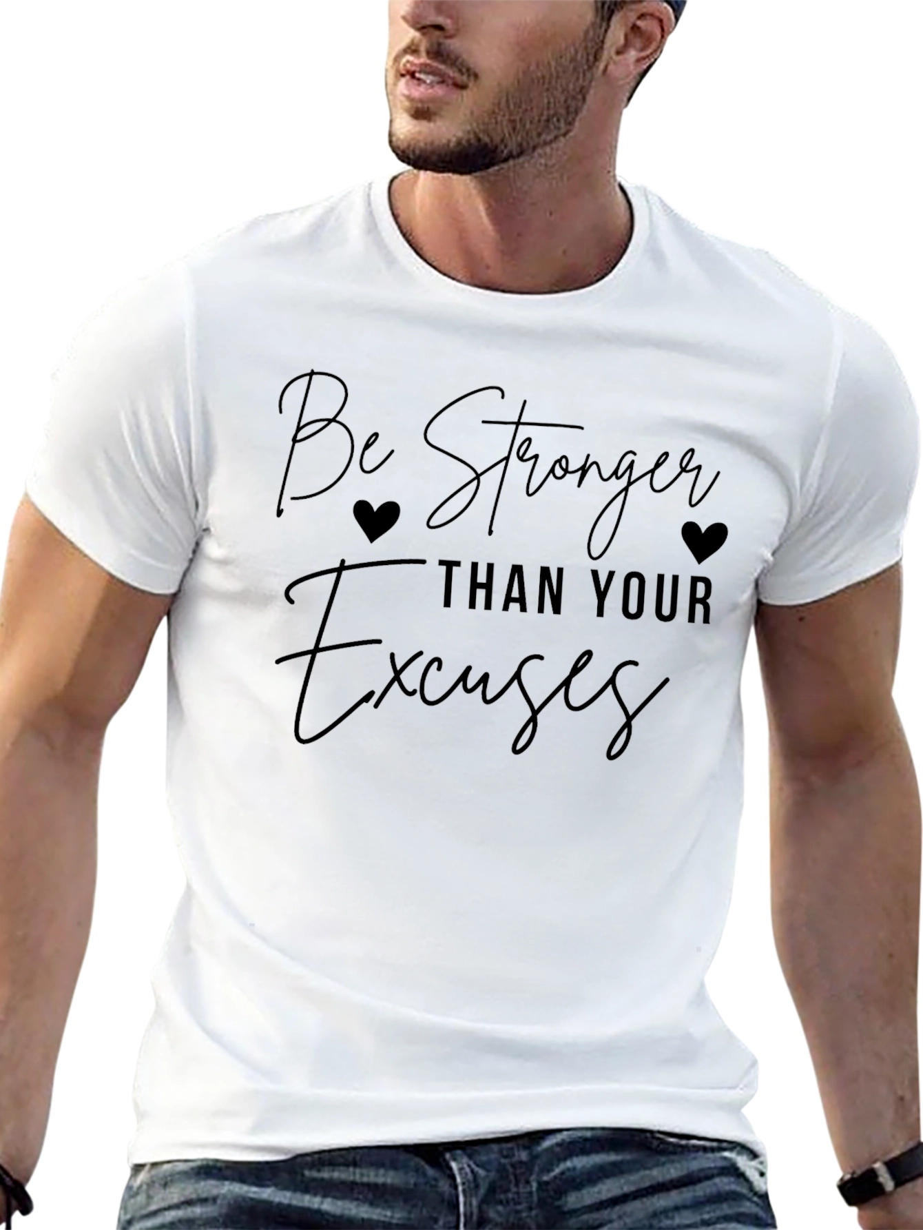 Black Be Stronger Than Your Excuses T-Shirt view 13