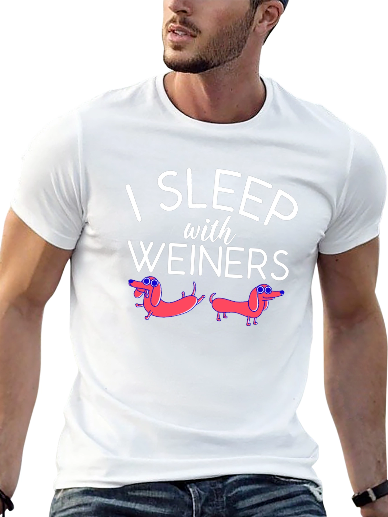 Black I Sleep With Weiners Funny Graphic Tee view 13
