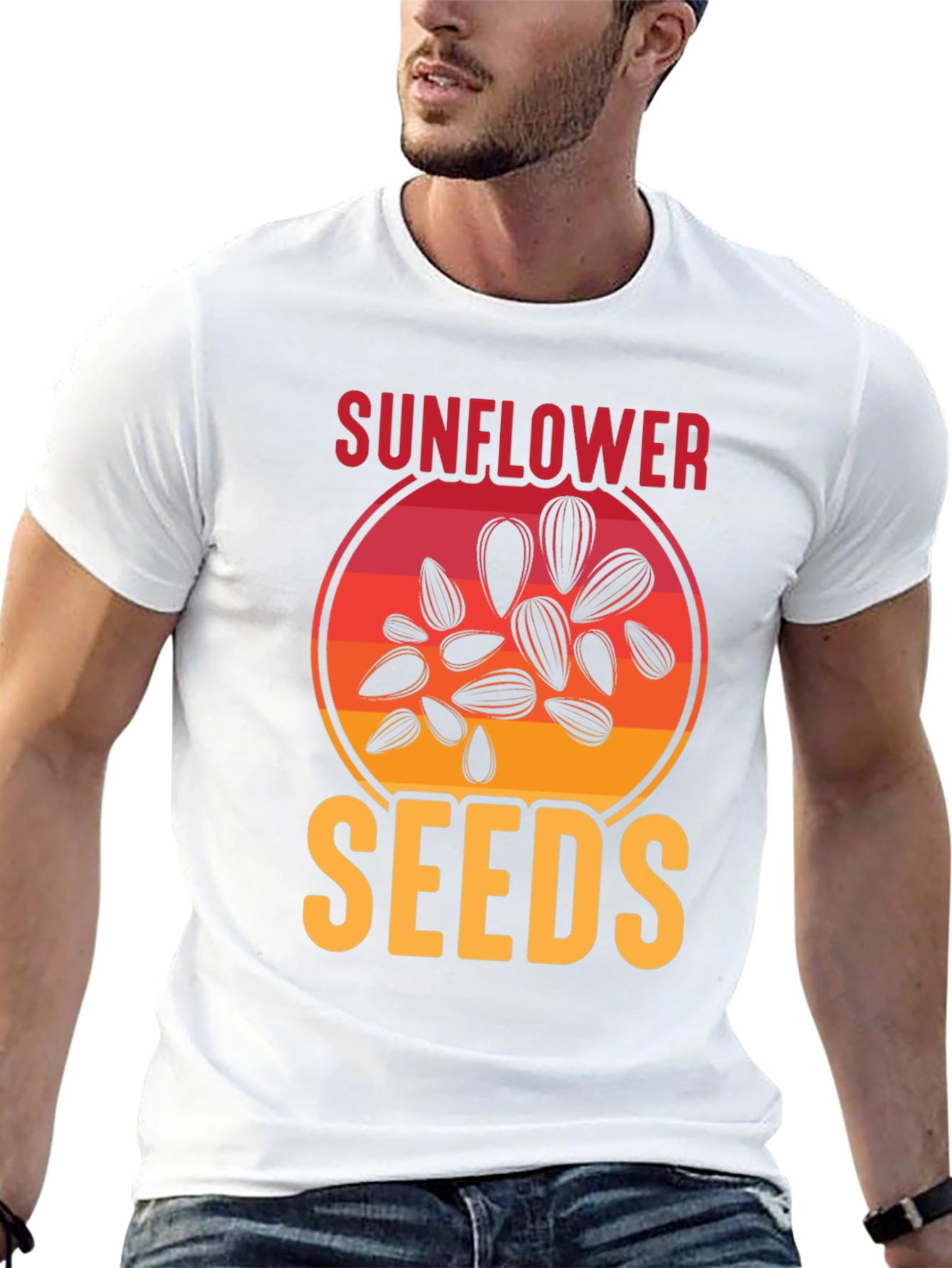 Black Sunflower Seeds Graphic Tee - Unisex Black T-Shirt view 13