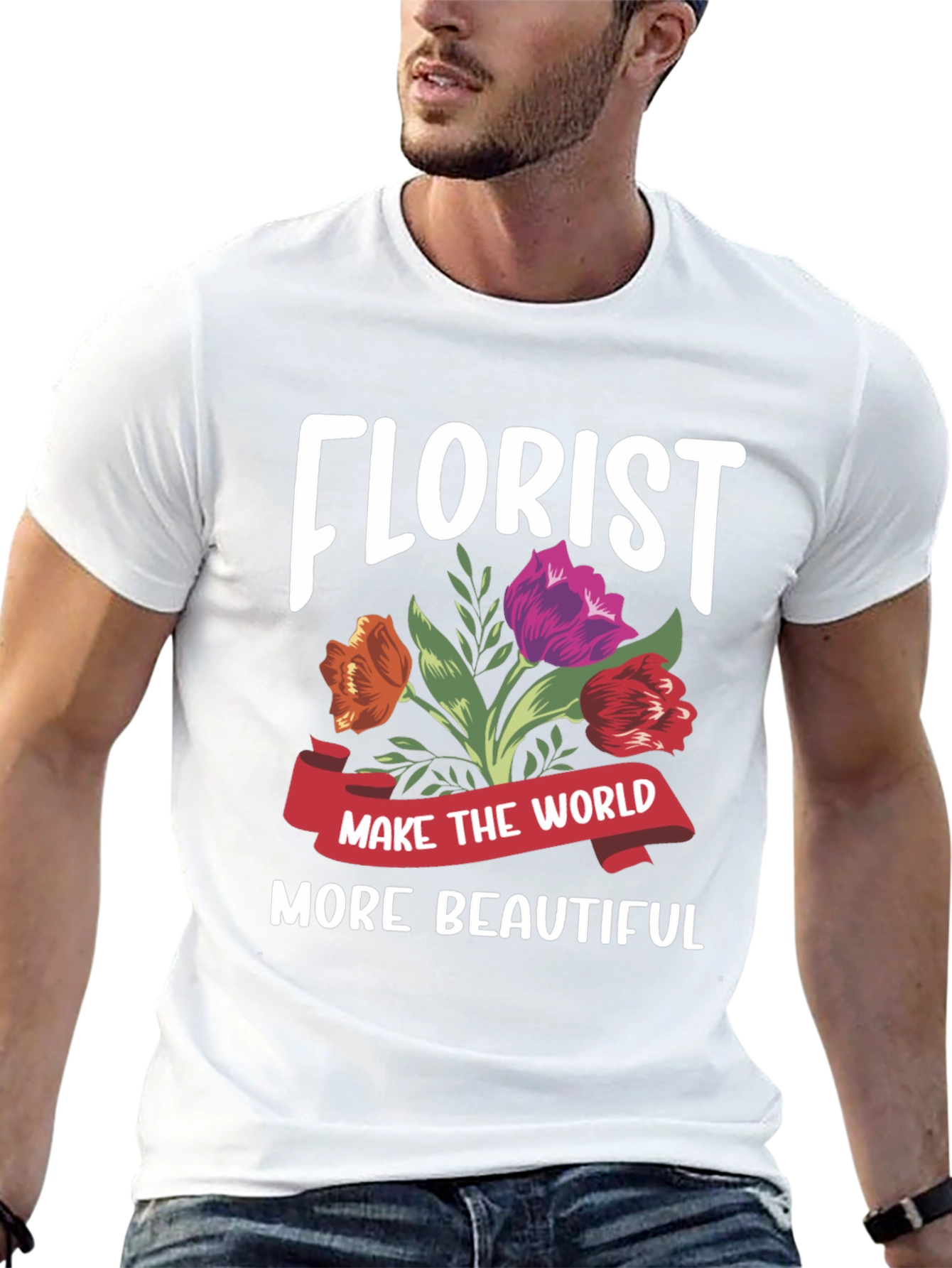 Black Florist T-Shirt - Make the World More Beautiful view 13