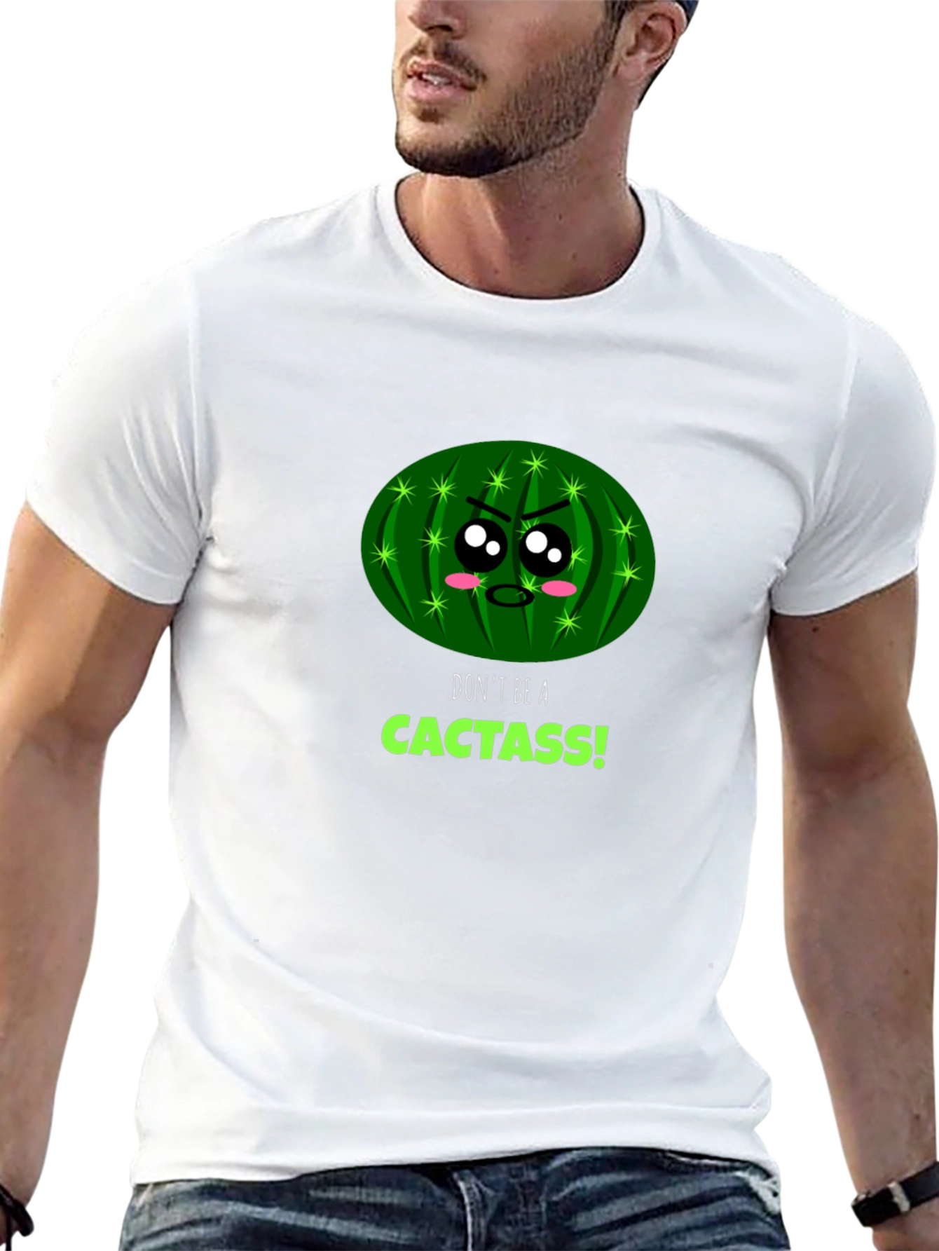 Black Don't be a Cactass! Graphic Tee view 13
