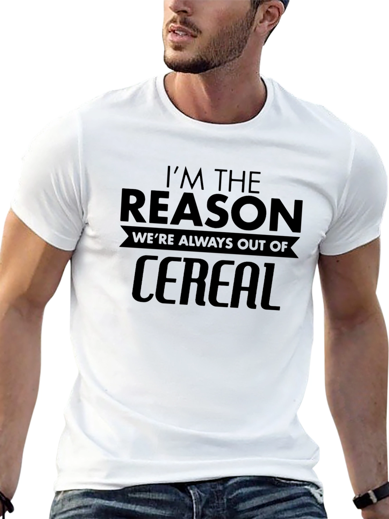Black I'm the Reason for No Cereal T-Shirt view 13