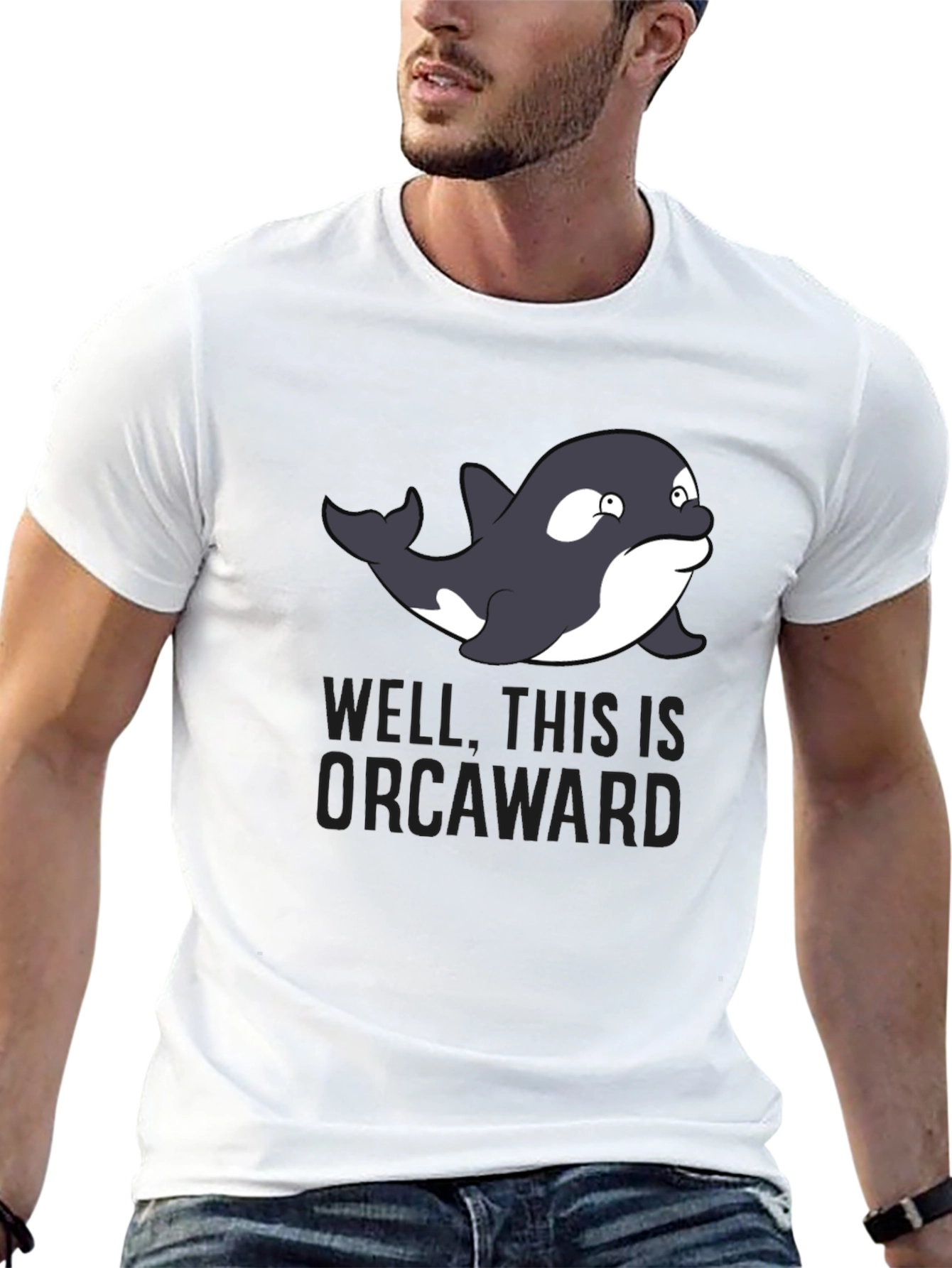 Black Orcaward Funny Graphic Men's T-Shirt view 13