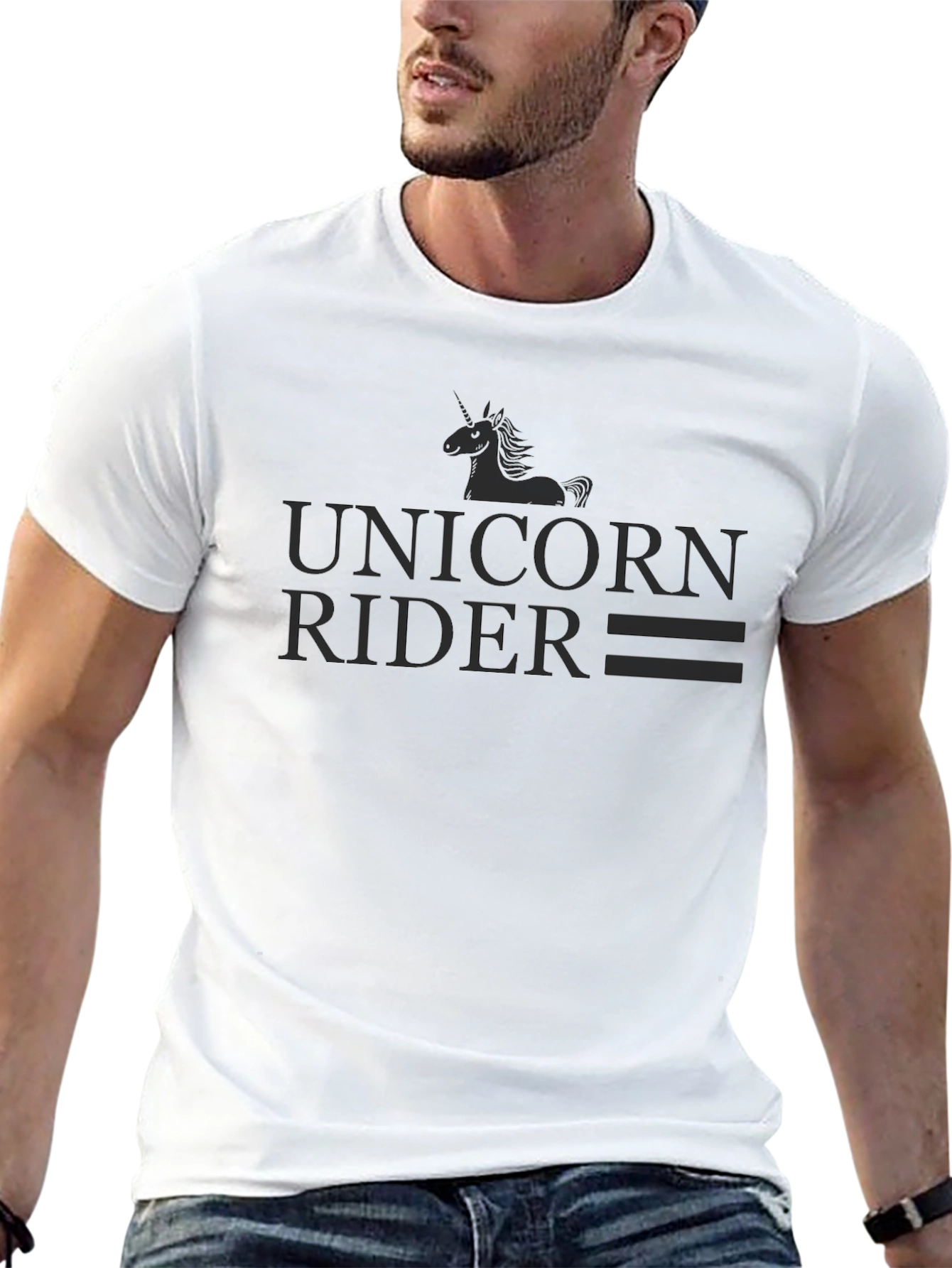 Black Unicorn Rider Graphic T-Shirt - Black view 13