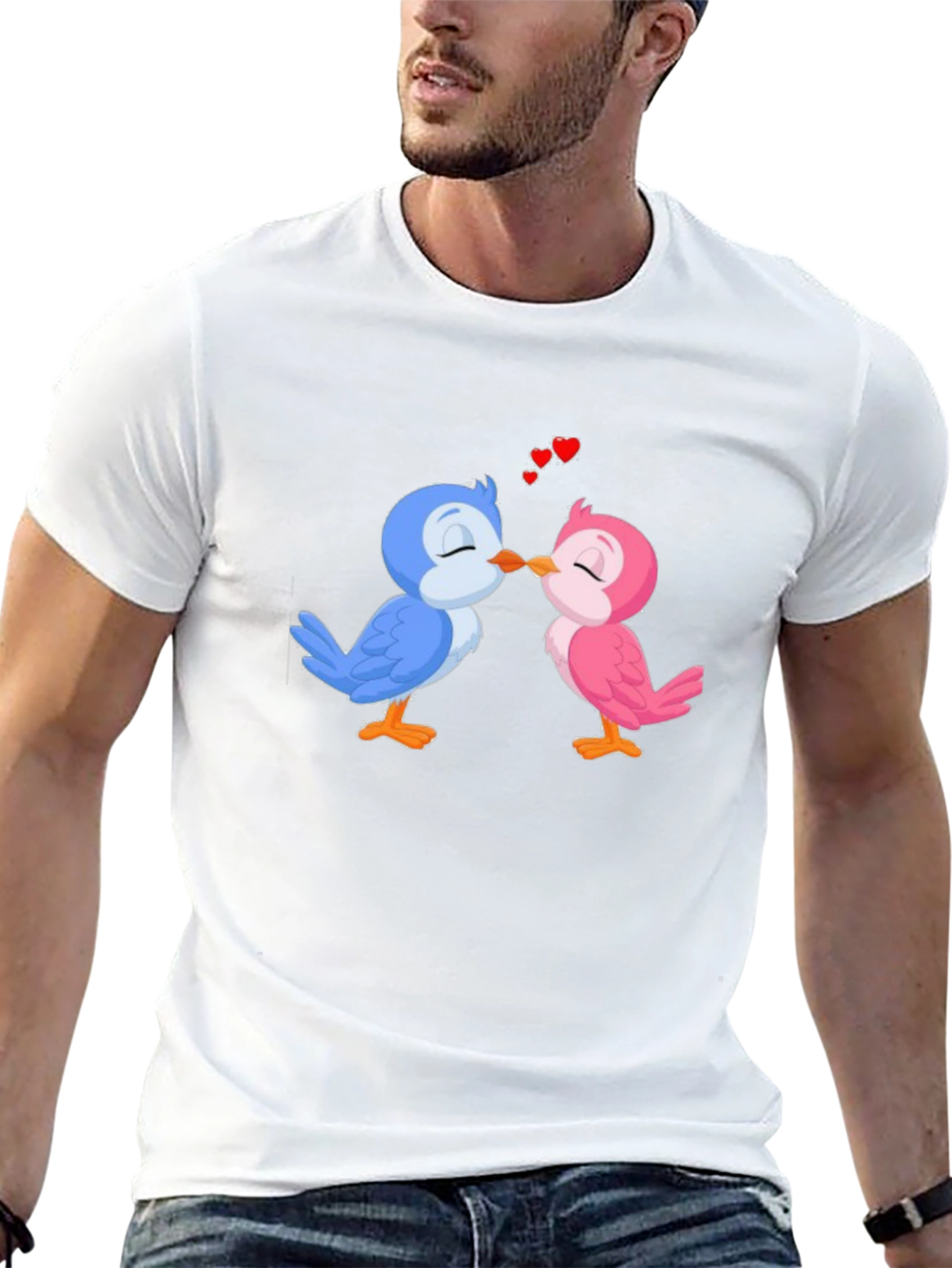 Black Cute Bird Lovers T-Shirt view 13