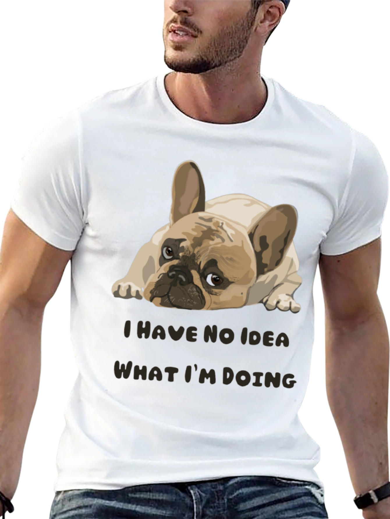 Black Funny Dog Graphic Tee - "No Idea What I'm Doing" view 13