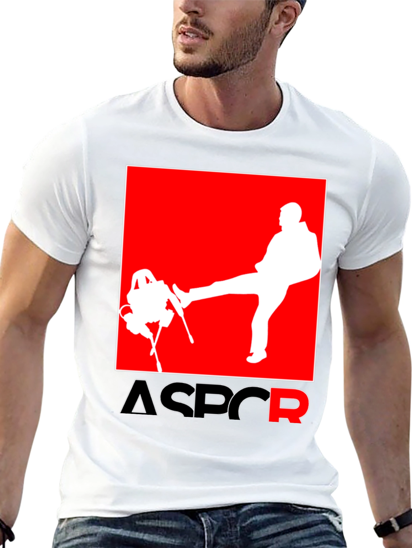 Black ASPCR Graphic Tee - Novelty Humor T-Shirt view 13