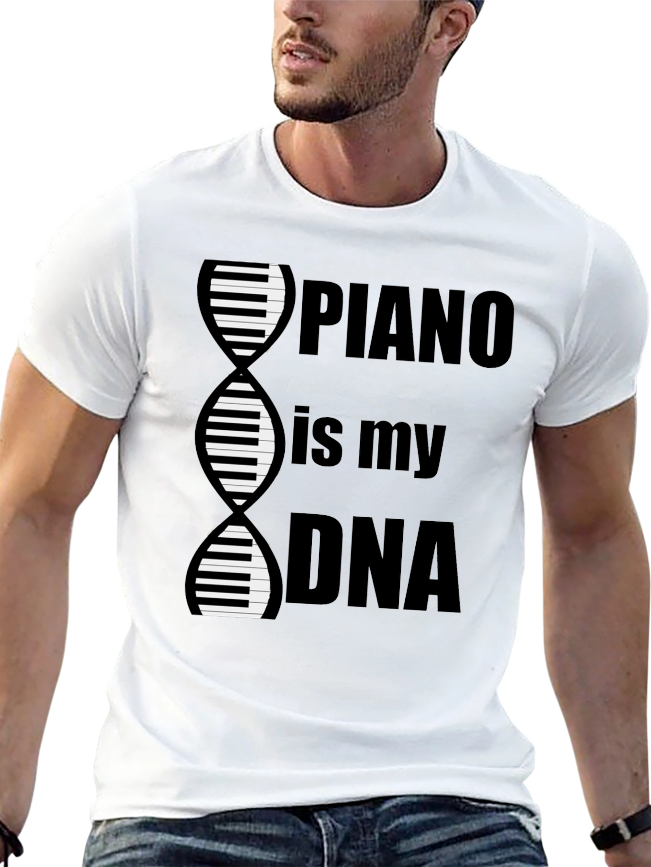 Black Piano is My DNA Graphic Tee - Musician T-Shirt view 13