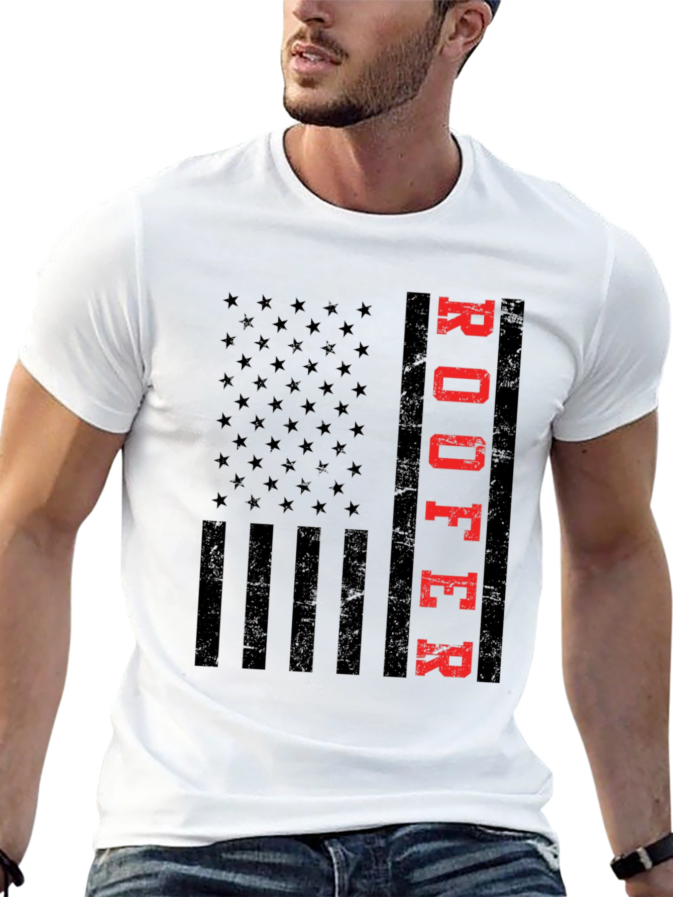 Black Roofer American Flag T-Shirt Patriotic Job Pride view 13