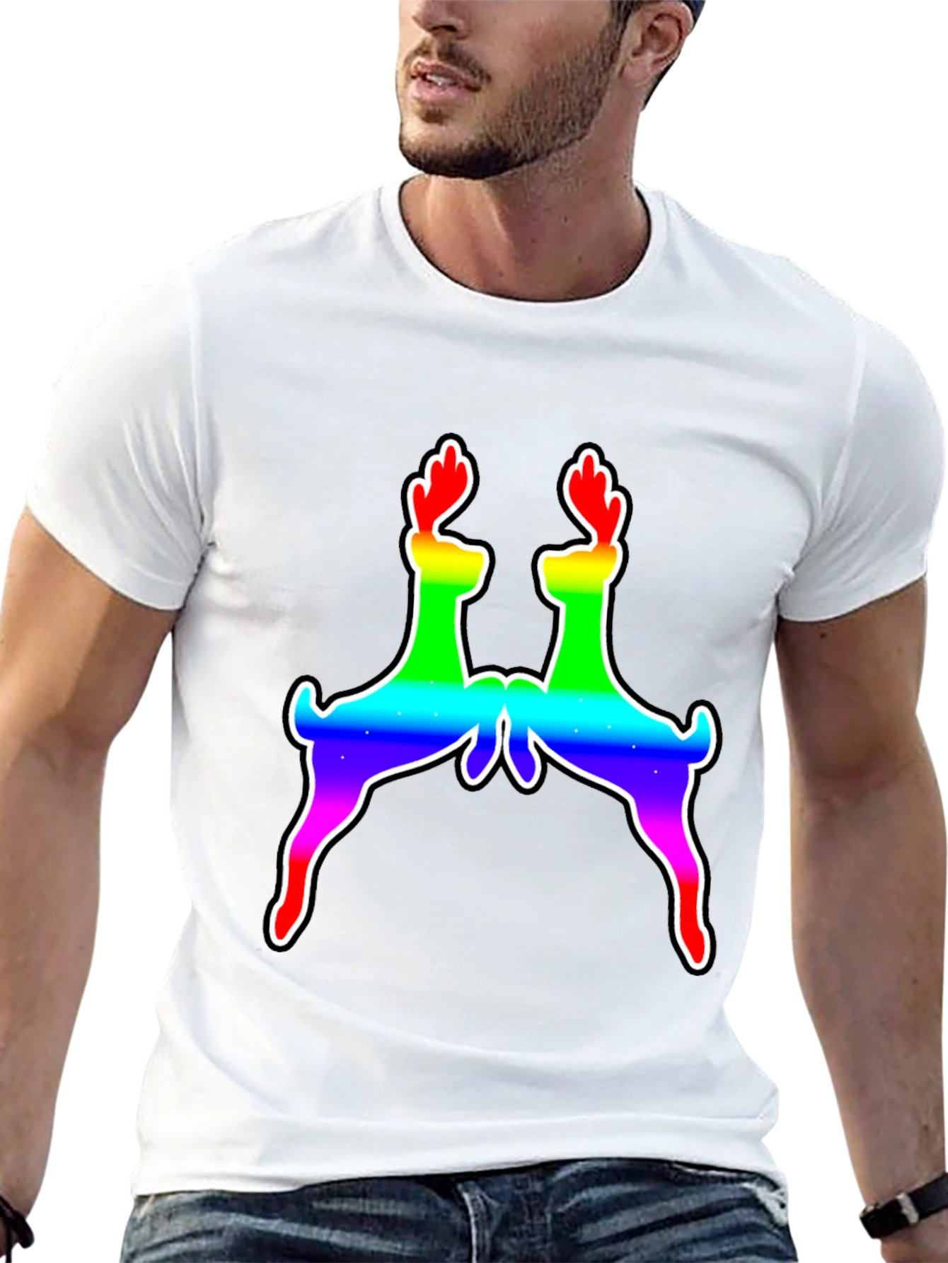 Black Rainbow Deer Graphic Tee - Pride Edition view 13