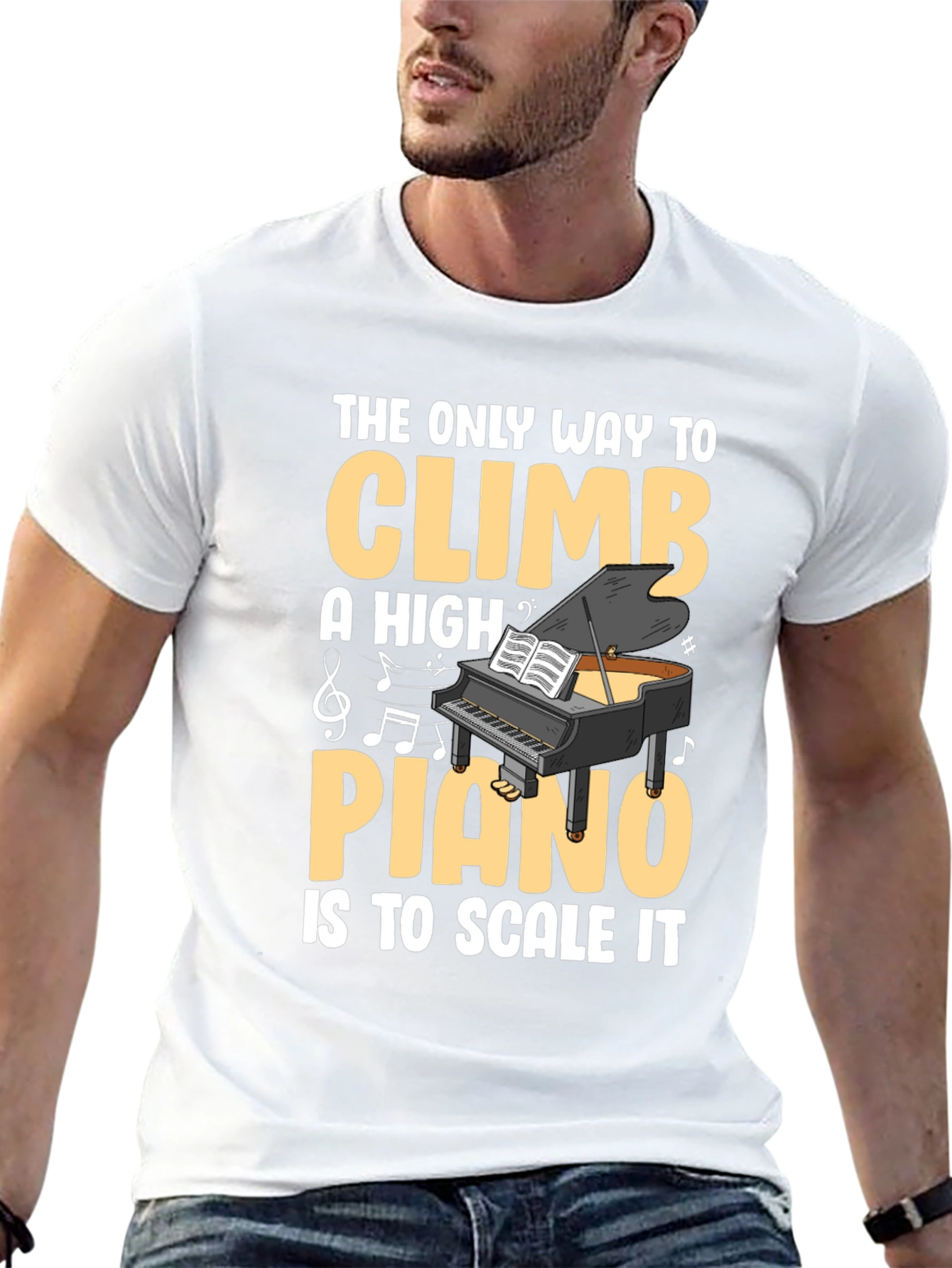 Black Piano Scale T-Shirt - Musical Pun Tee view 13
