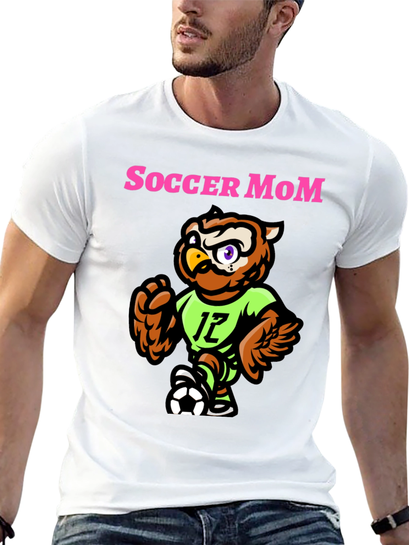 Black Soccer Mom Owl T-Shirt - Sporty Graphic Tee view 13