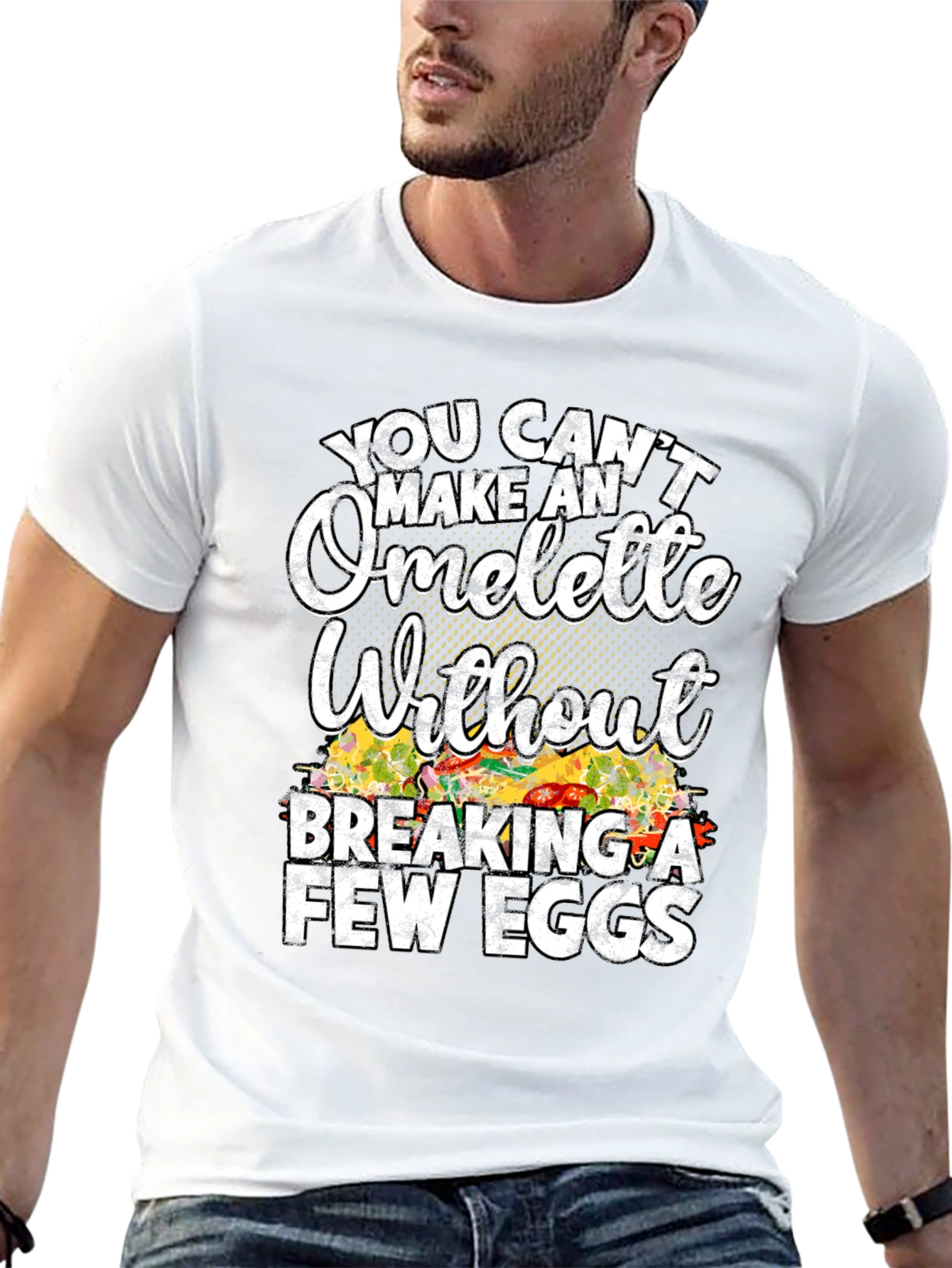 Black Funny Omelette Graphic T-Shirt - Chef Gift view 13