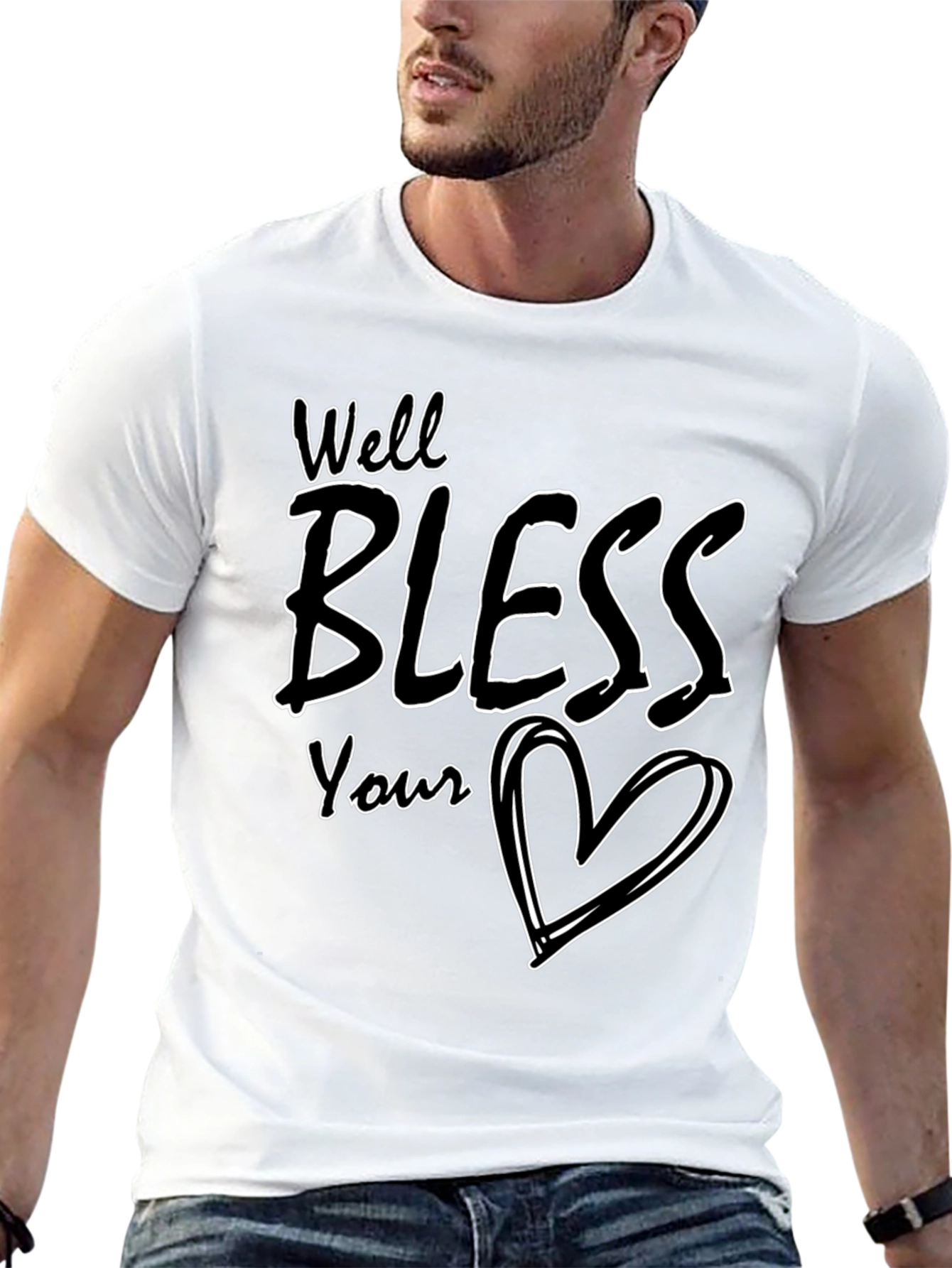 Black Well Bless Your Heart Graphic Tee - Black view 13