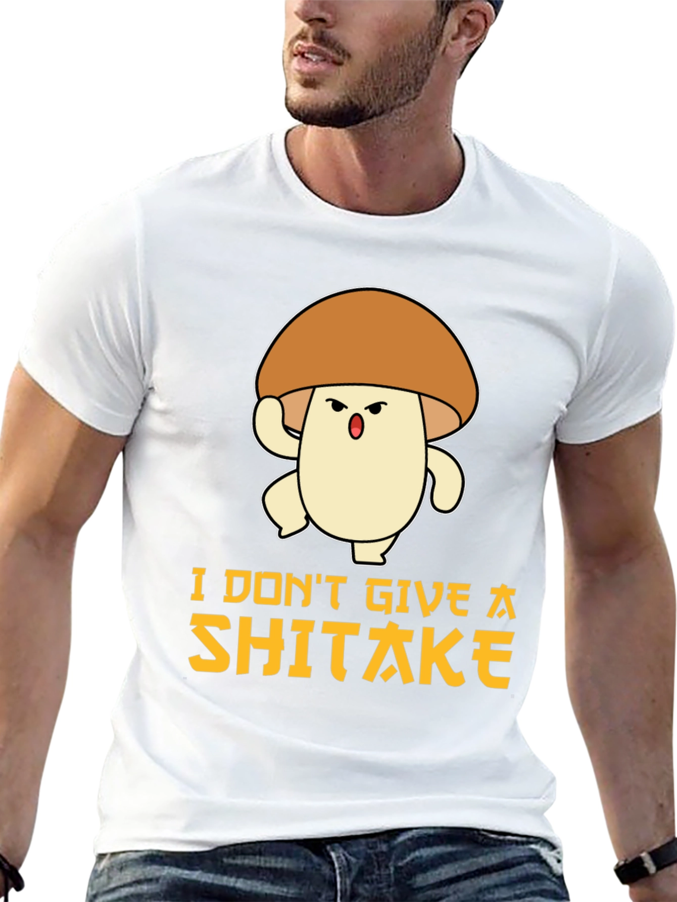 Black Funny Mushroom T-Shirt: I Don't Give A Shiitake view 13