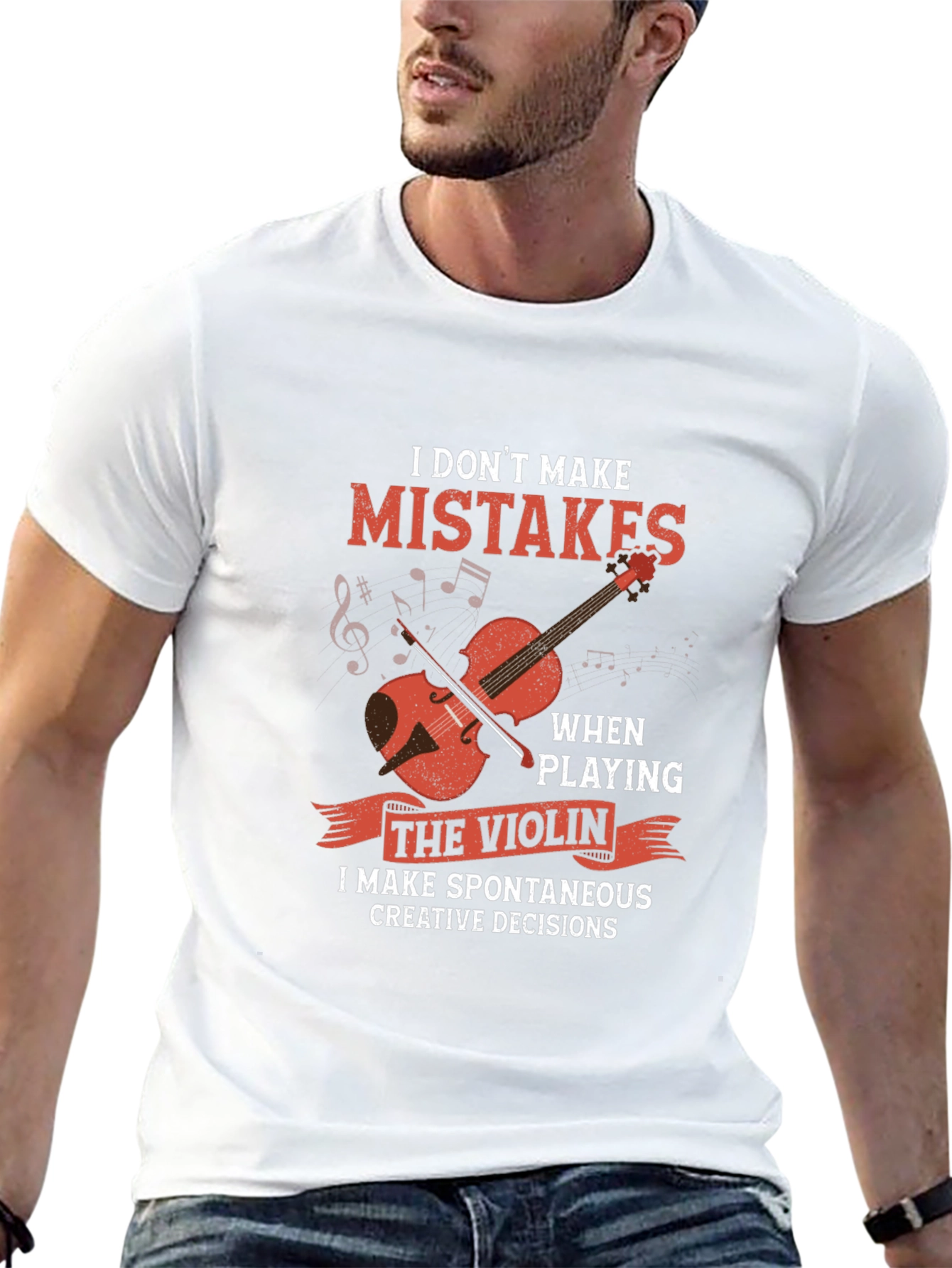 Black Funny Violinist T-Shirt: I Don't Make Mistakes view 13