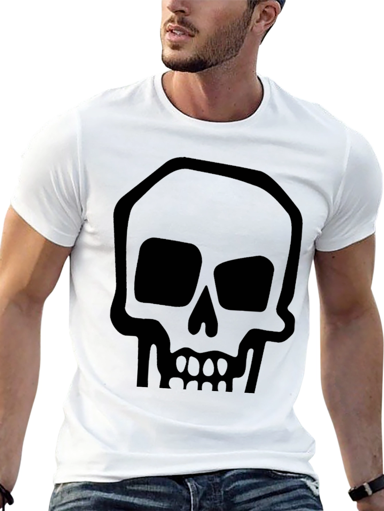 Black Skull Graphic Black T-Shirt view 13