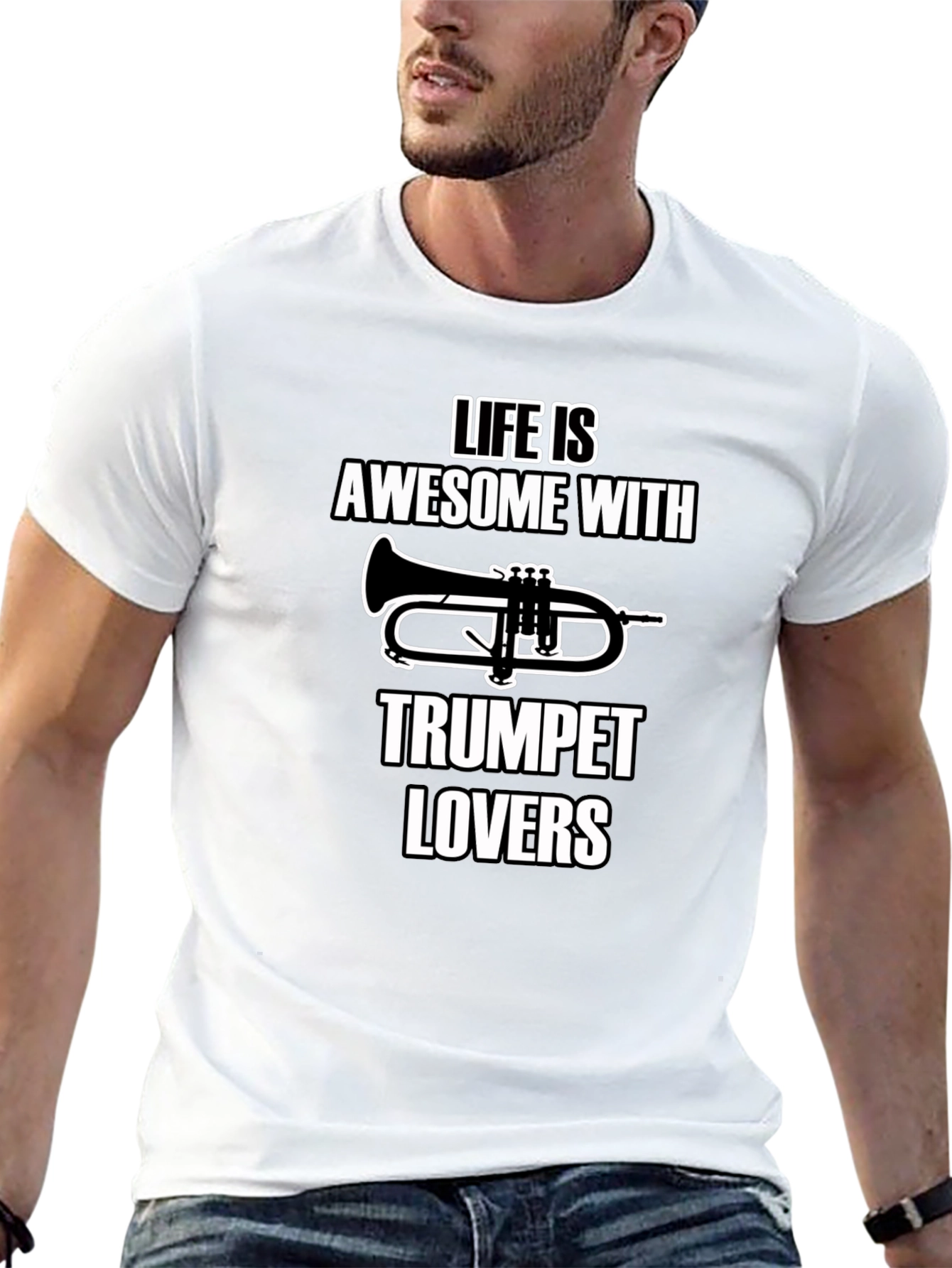 Black Awesome Trumpet Lovers Graphic Tee view 13