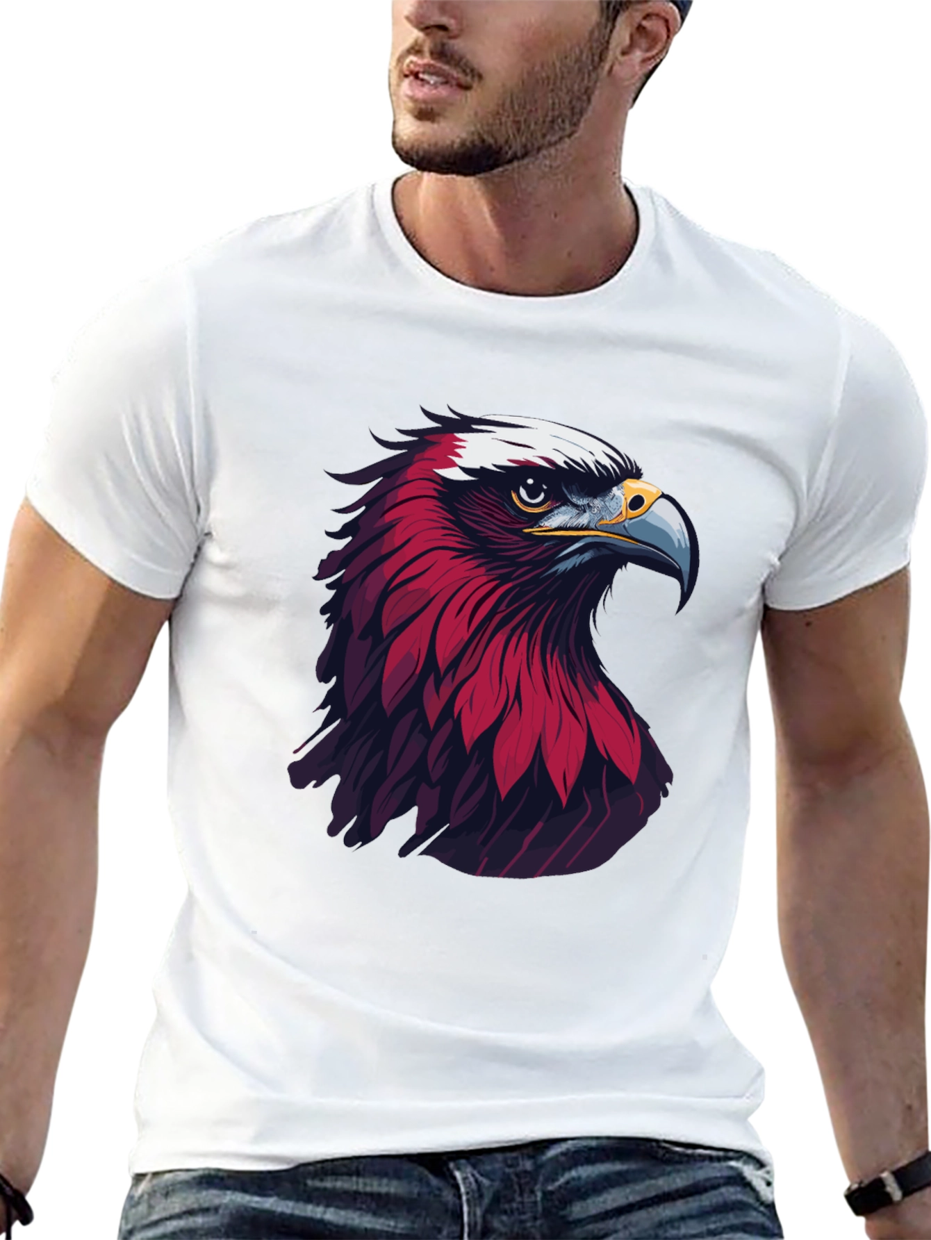 Black Eagle Graphic Print Black T-Shirt view 13