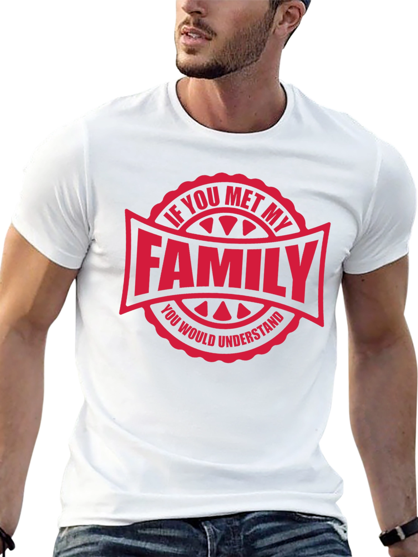 Black Funny Family T-Shirt - "If You Met My Family" view 13